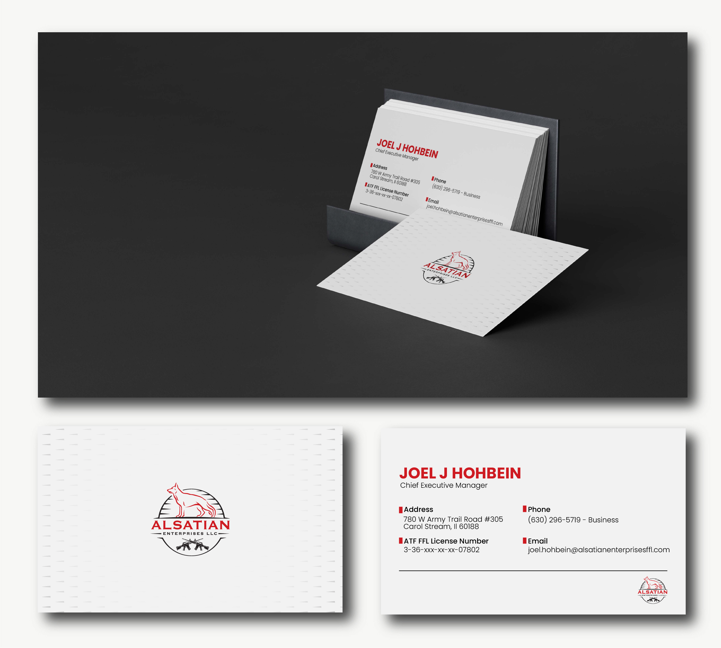 Diseño de Tarjeta de Presentación por Design By Muila para Alsatian Enterprises LLC  | Diseño #29110849