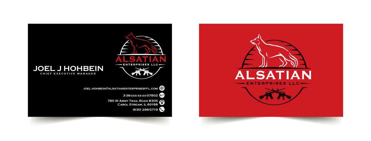 Business Card Design by RS_Design for Alsatian Enterprises LLC  | Design #29080449