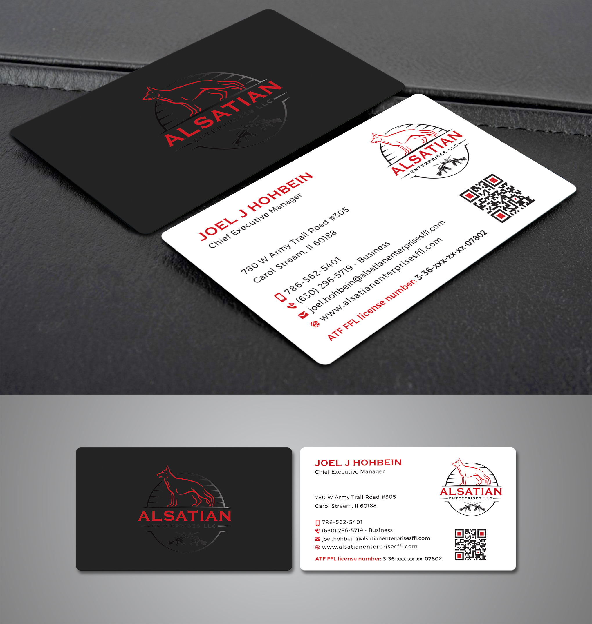 Diseño de Tarjeta de Presentación por Creative Moon Design para Alsatian Enterprises LLC  | Diseño #29109272