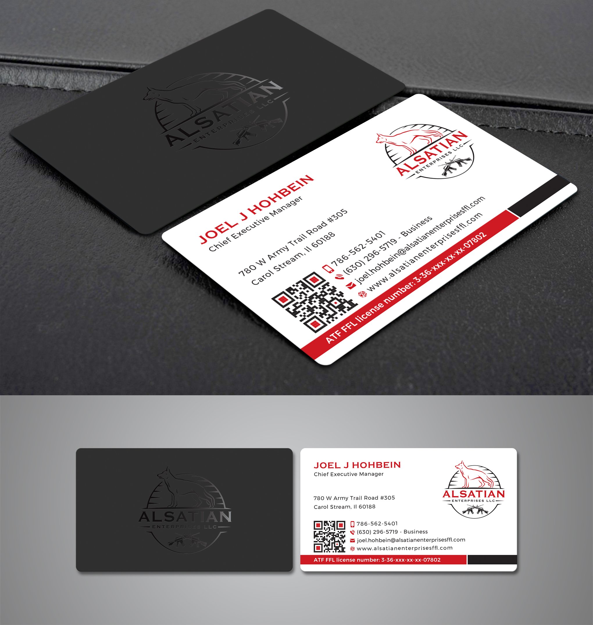 Diseño de Tarjeta de Presentación por Creative Moon Design para Alsatian Enterprises LLC  | Diseño #29127641