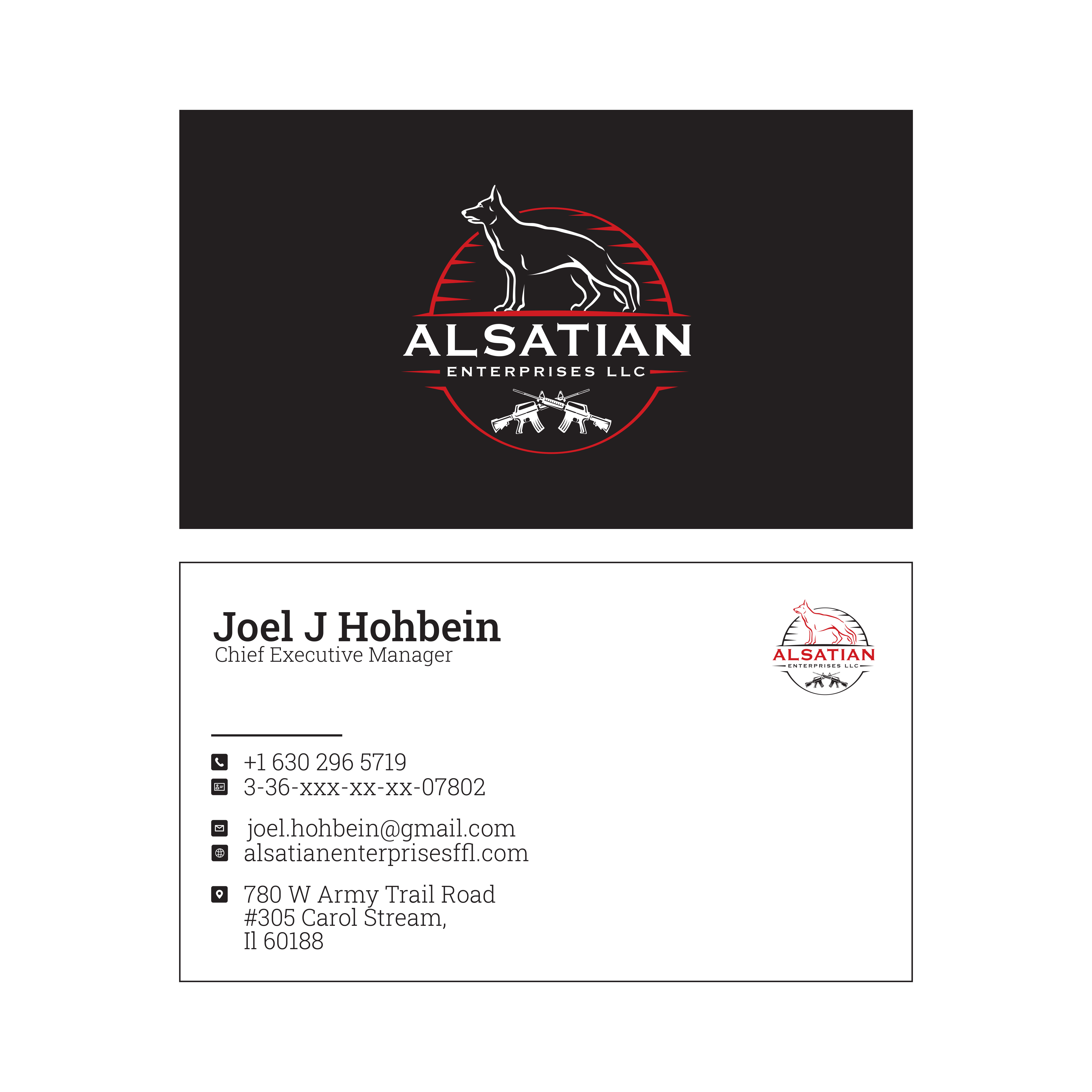 Business Card Design by Tahir.Designs for Alsatian Enterprises LLC  | Design #29094895