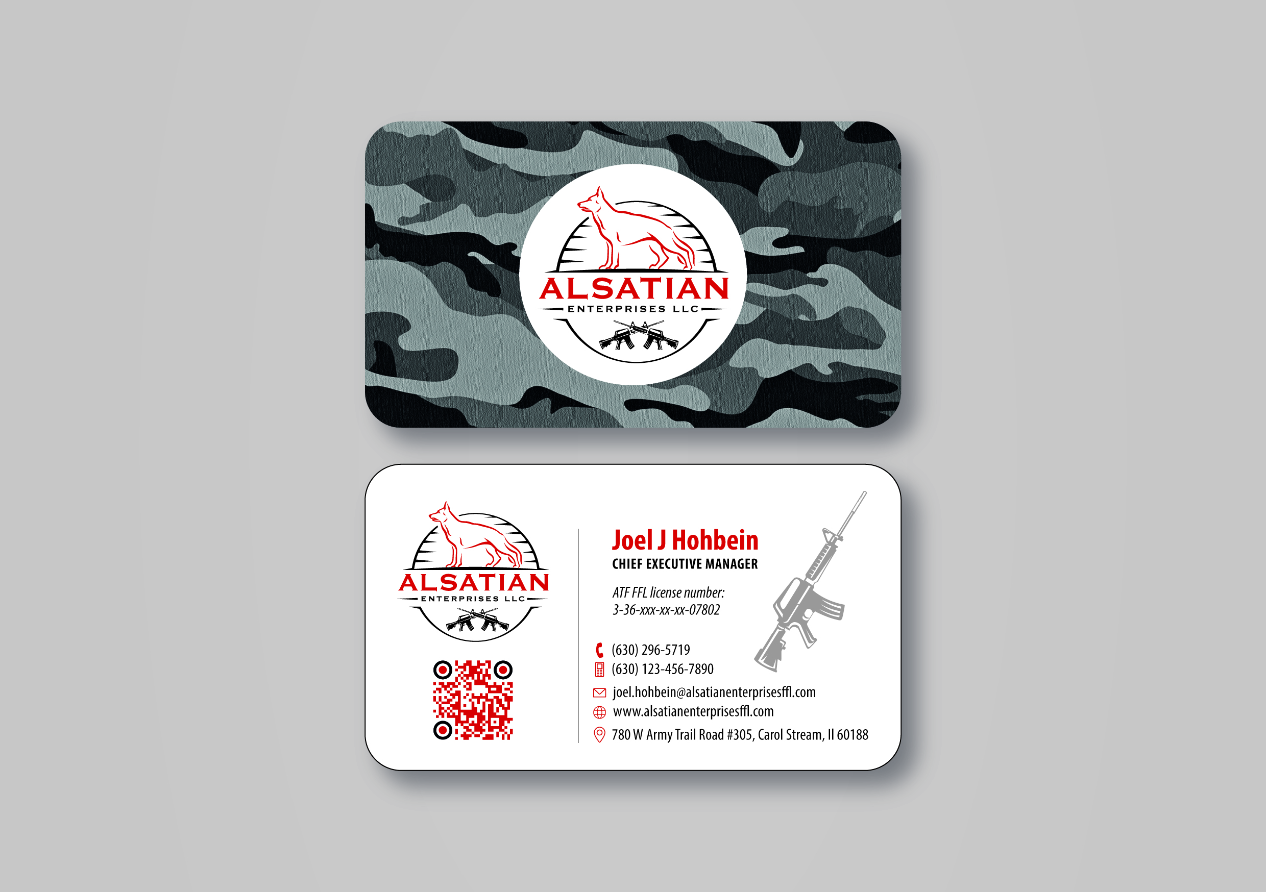 Business Card Design by MarkoE for Alsatian Enterprises LLC  | Design #29101641