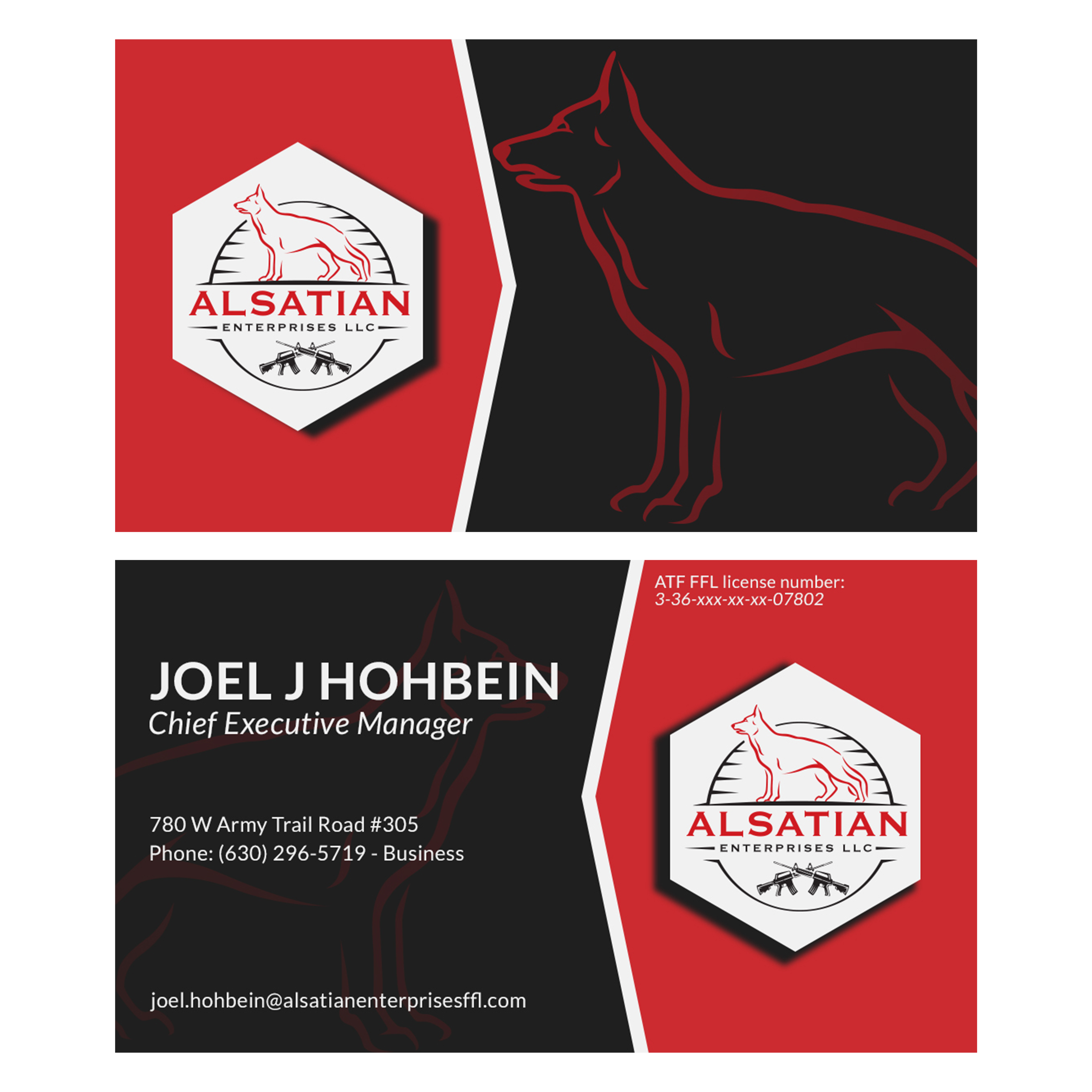 Diseño de Tarjeta de Presentación por Pegasus para Alsatian Enterprises LLC  | Diseño #29093053