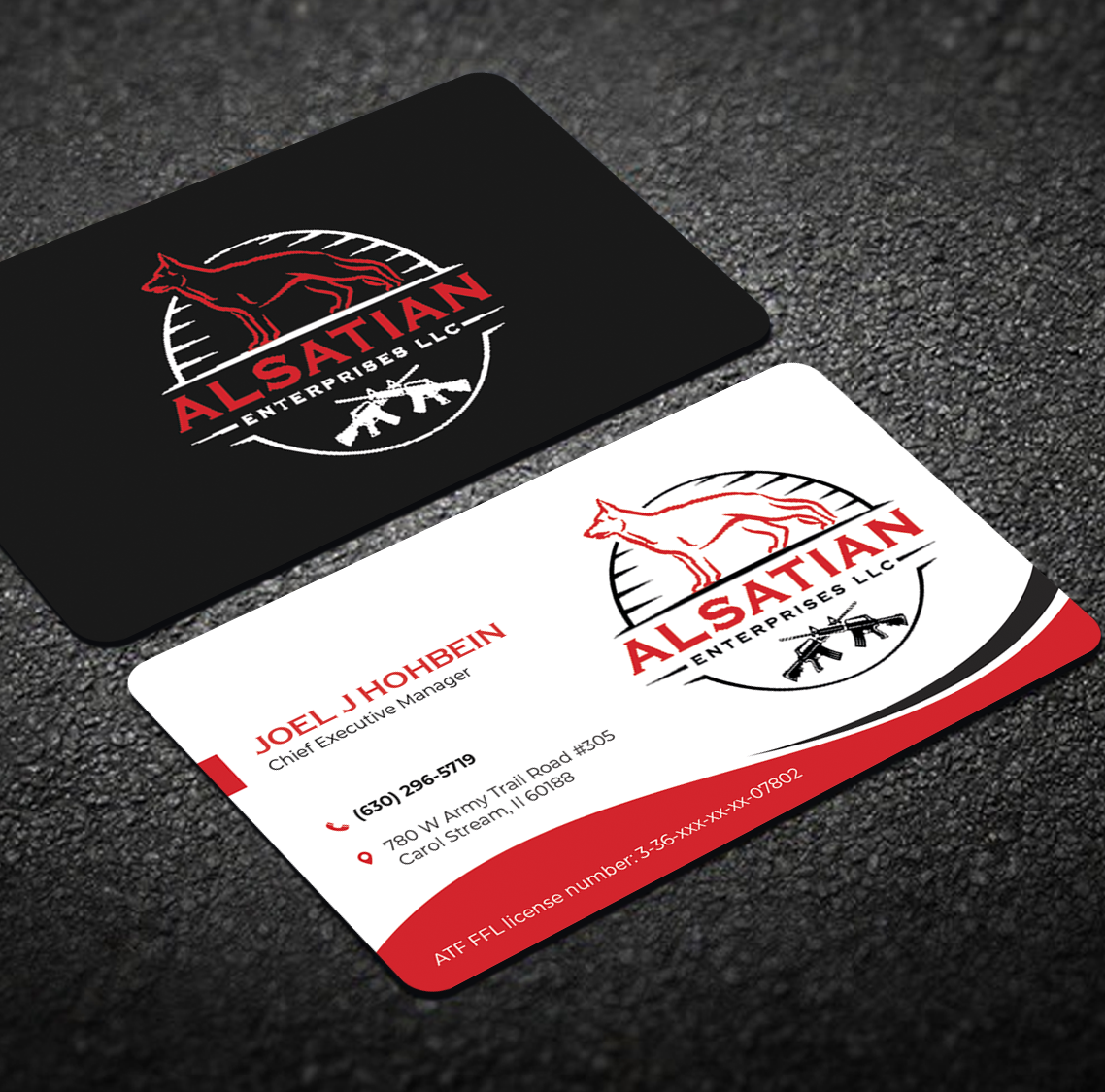 Business Card Design by Graphixpointt for Alsatian Enterprises LLC  | Design #29079549