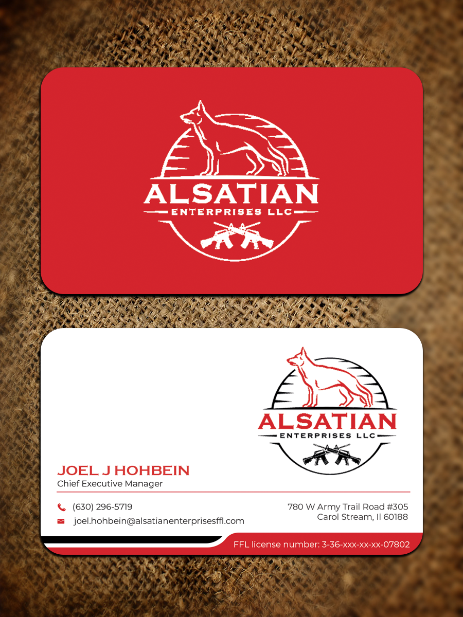 Business Card Design by Graphixpointt for Alsatian Enterprises LLC  | Design #29079707