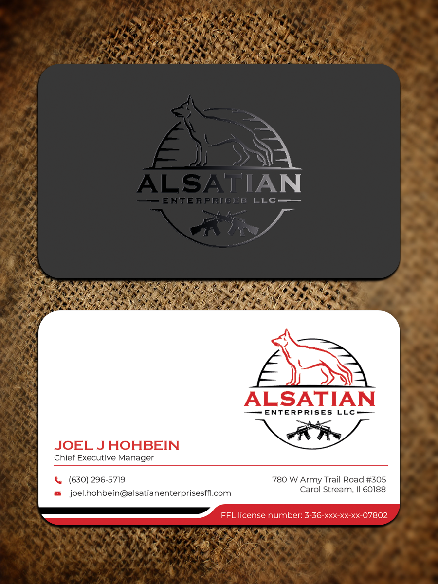Business Card Design by Graphixpointt for Alsatian Enterprises LLC  | Design #29079745