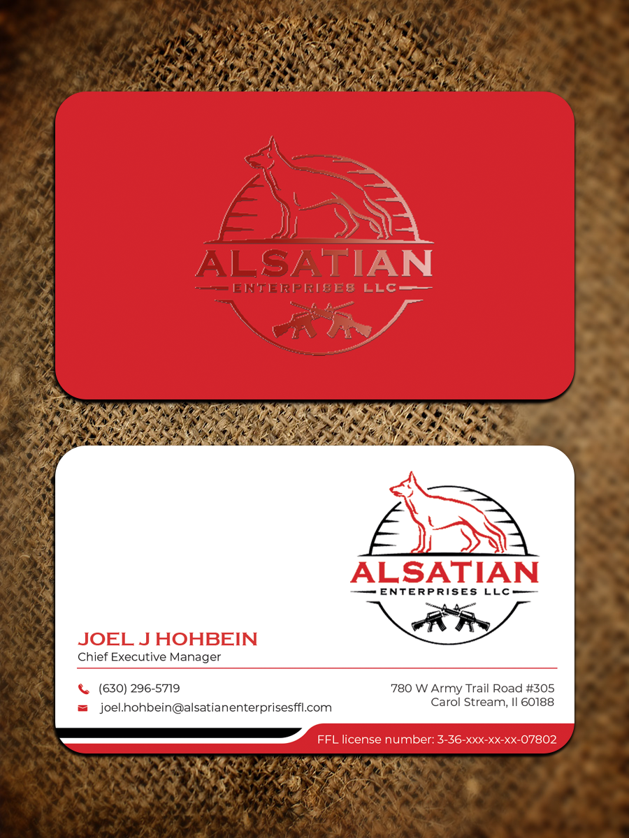Visitenkarten-Design von Graphixpointt für Alsatian Enterprises LLC  | Design #29079746