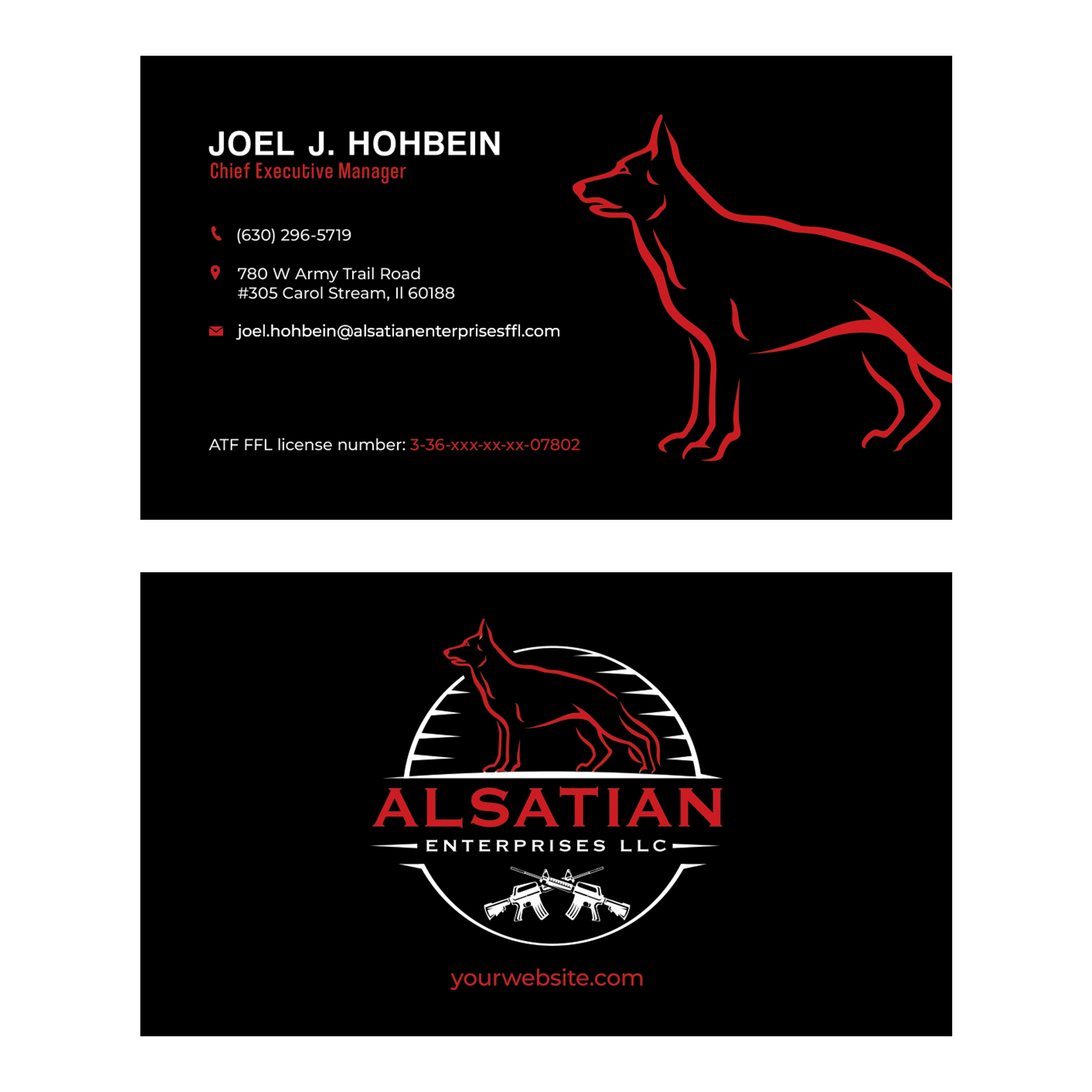 Business Card Design by Mosaic for Alsatian Enterprises LLC  | Design #29081403