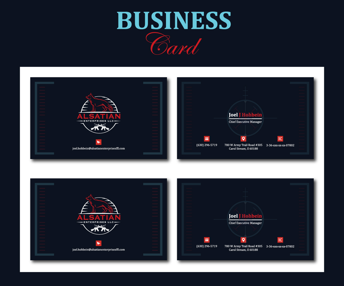 Diseño de Tarjeta de Presentación por abvectart para Alsatian Enterprises LLC  | Diseño #29139114