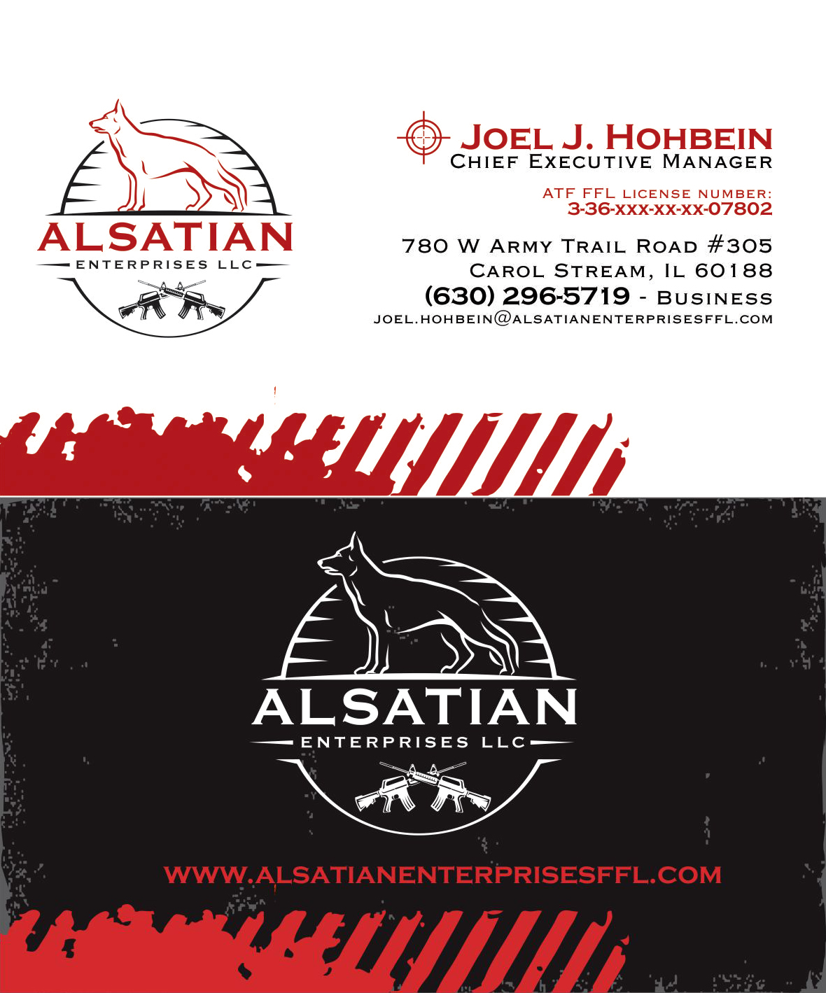 Business Card Design by Hecko for Alsatian Enterprises LLC  | Design #29101485