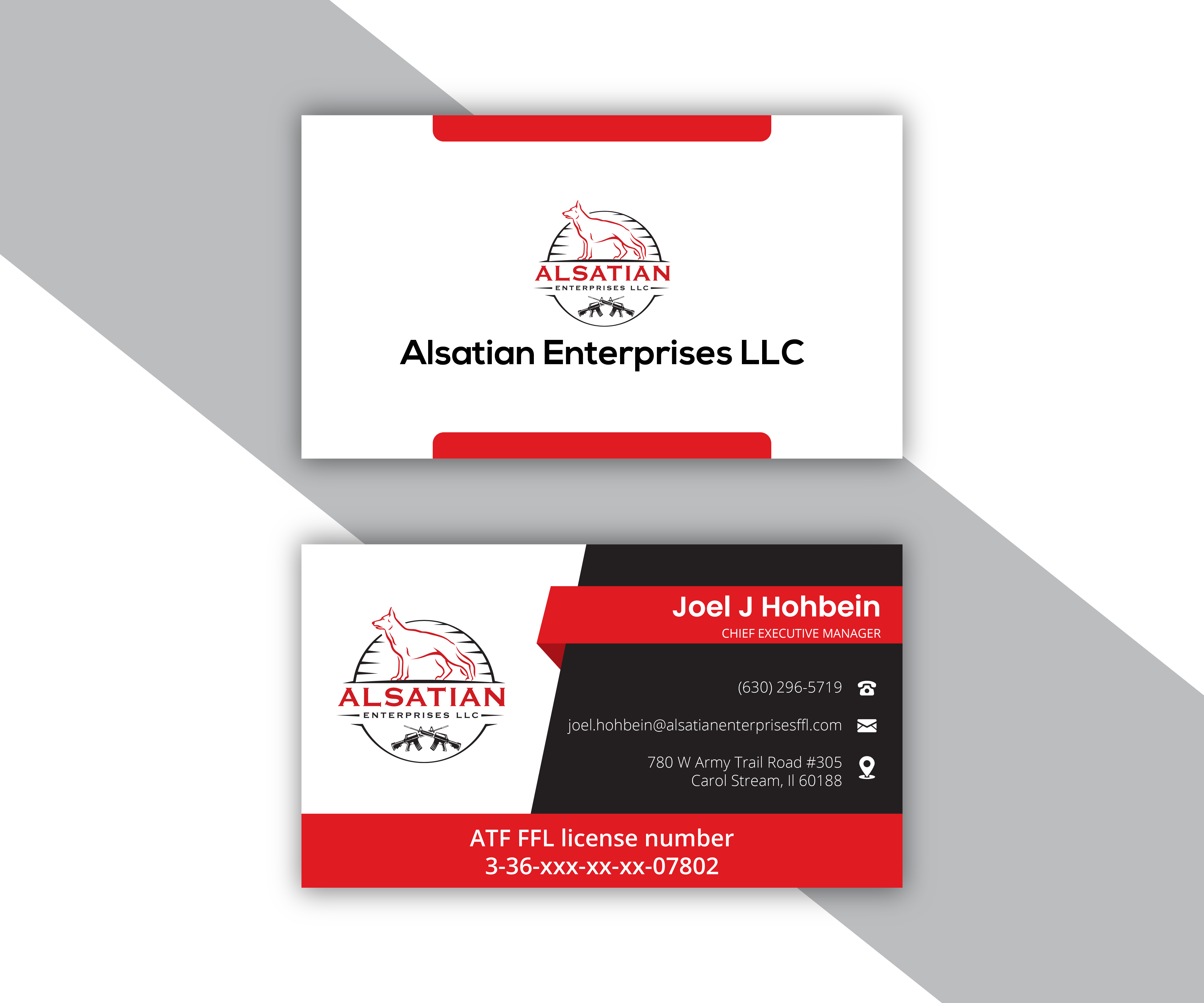 Visitenkarten-Design von DesignFill für Alsatian Enterprises LLC  | Design #29101869