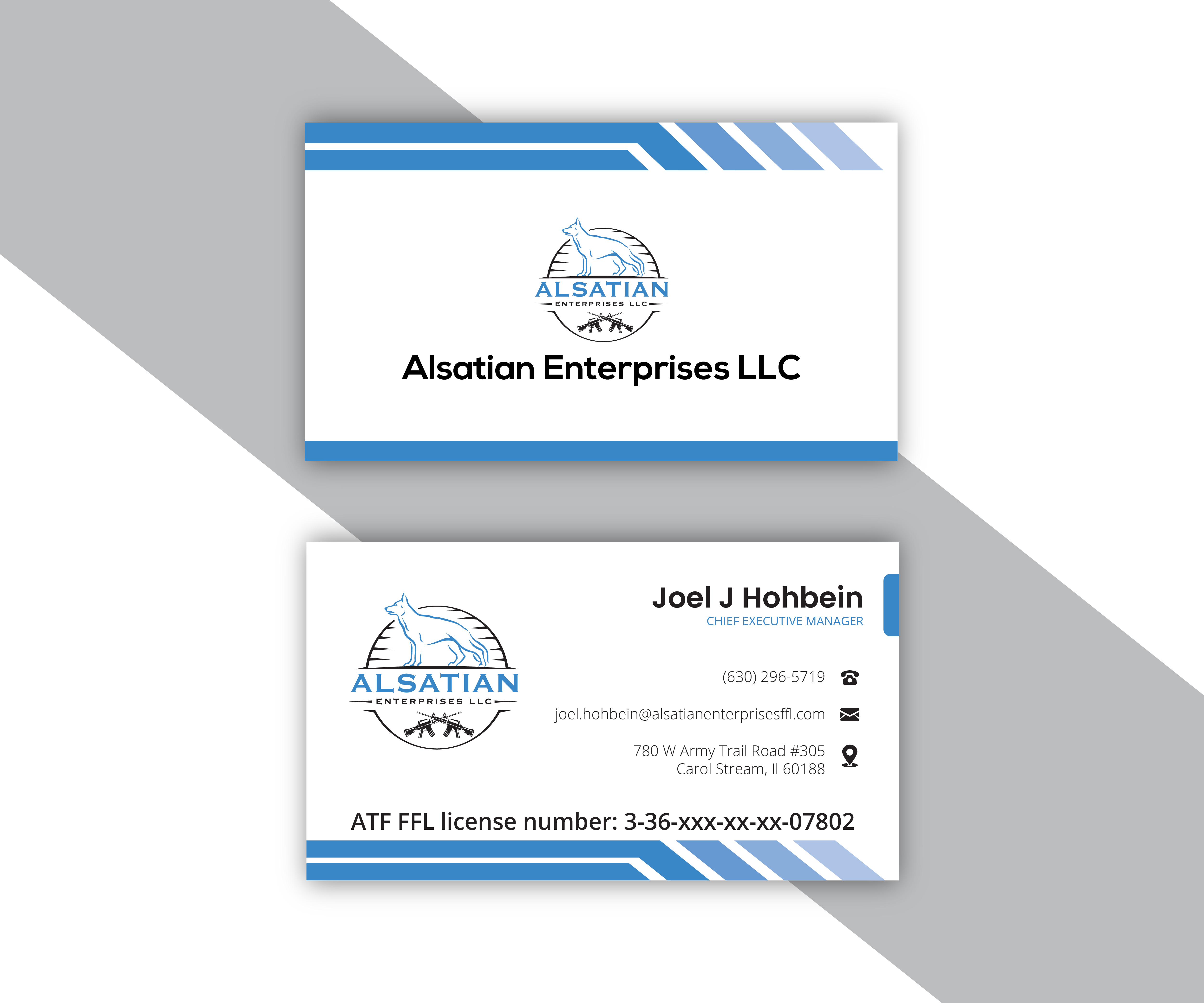 Diseño de Tarjeta de Presentación por DesignFill para Alsatian Enterprises LLC  | Diseño #29101874