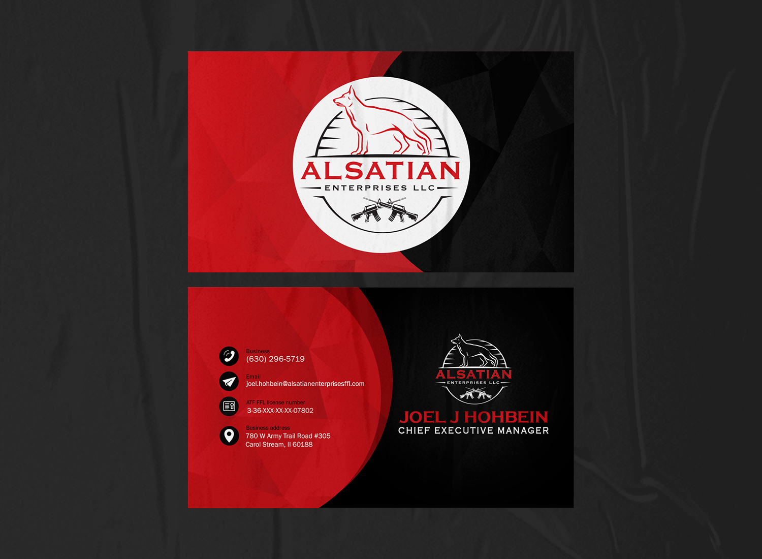 Diseño de Tarjeta de Presentación por Aja Creative para Alsatian Enterprises LLC  | Diseño #29133086