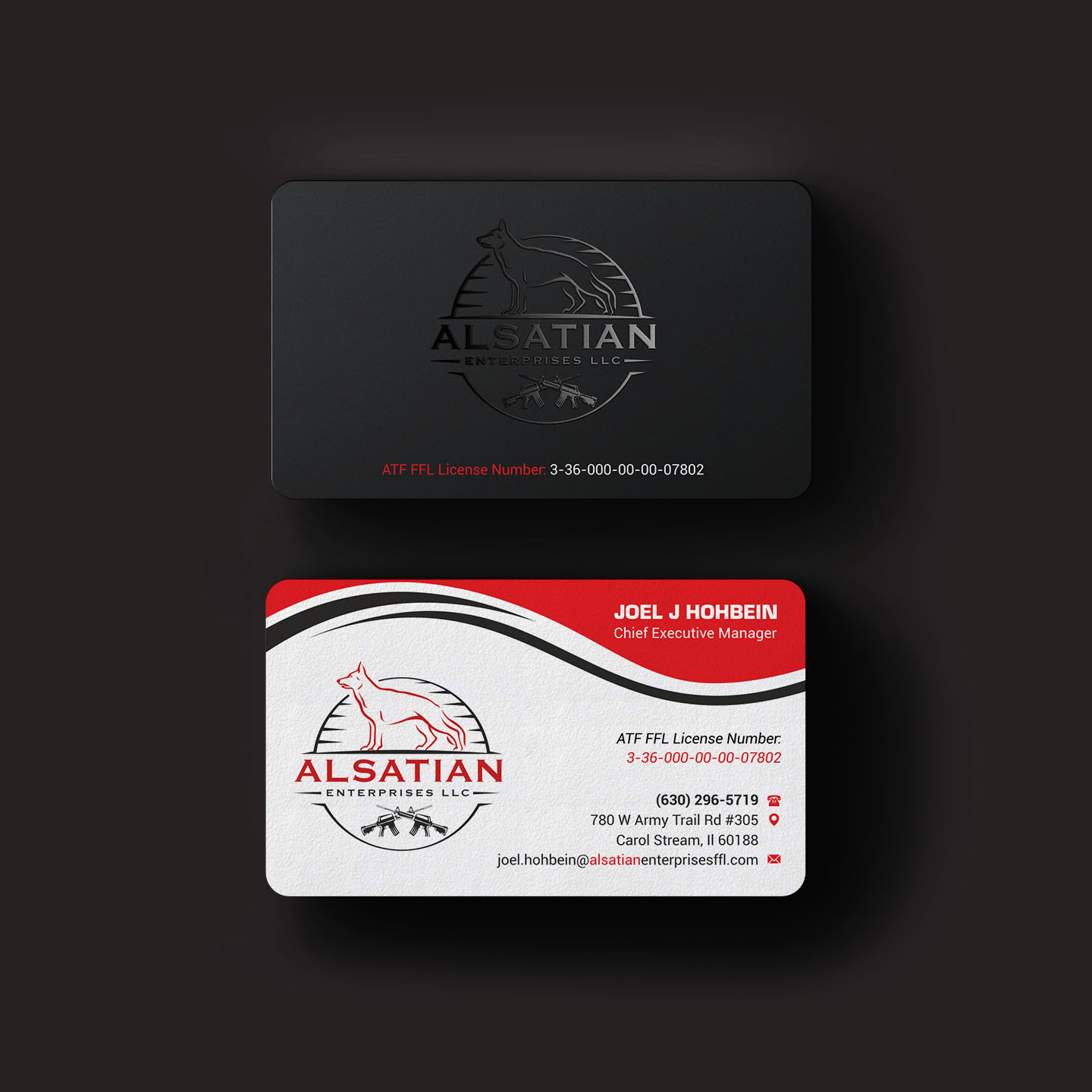 Business Card Design by INDIAN_Ashok for Alsatian Enterprises LLC  | Design #29088055
