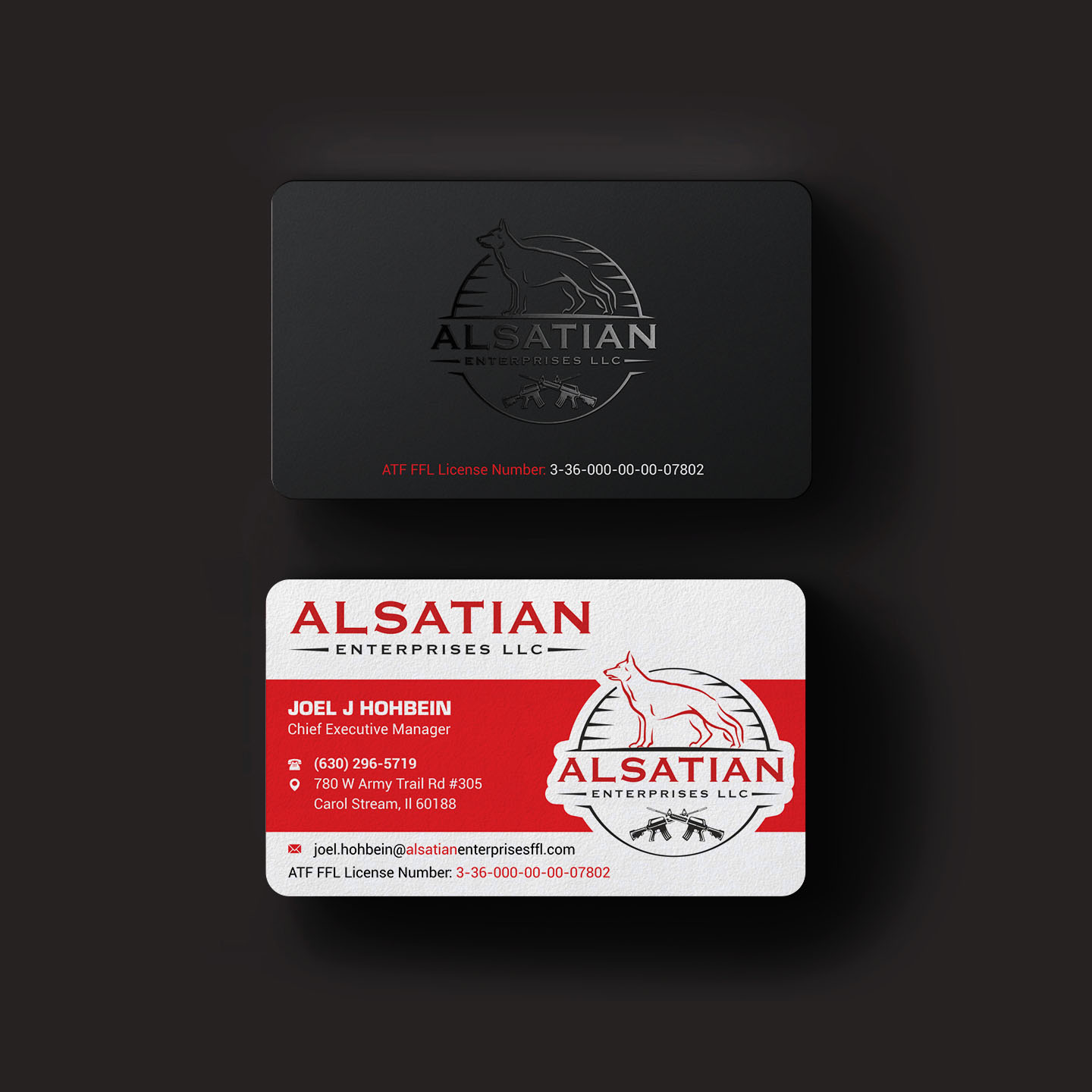 Business Card Design by INDIAN_Ashok for Alsatian Enterprises LLC  | Design #29088058