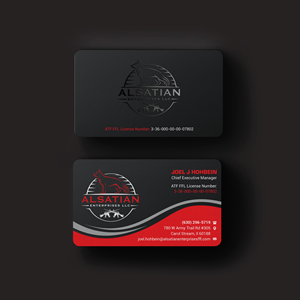 Business Card Design by INDIAN_Ashok for Alsatian Enterprises LLC  | Design: #29088059