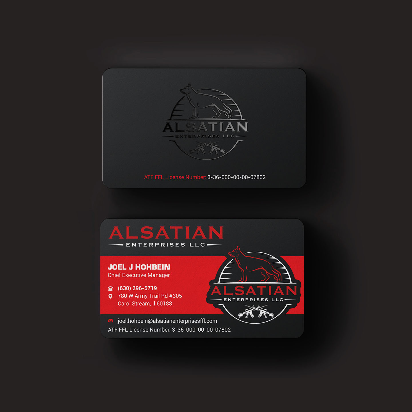 Business Card Design by INDIAN_Ashok for Alsatian Enterprises LLC  | Design #29088066