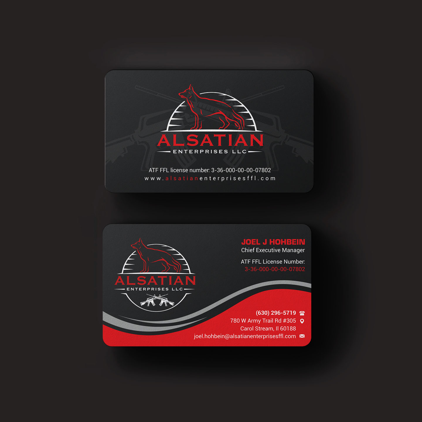 Business Card Design by INDIAN_Ashok for Alsatian Enterprises LLC  | Design #29088067