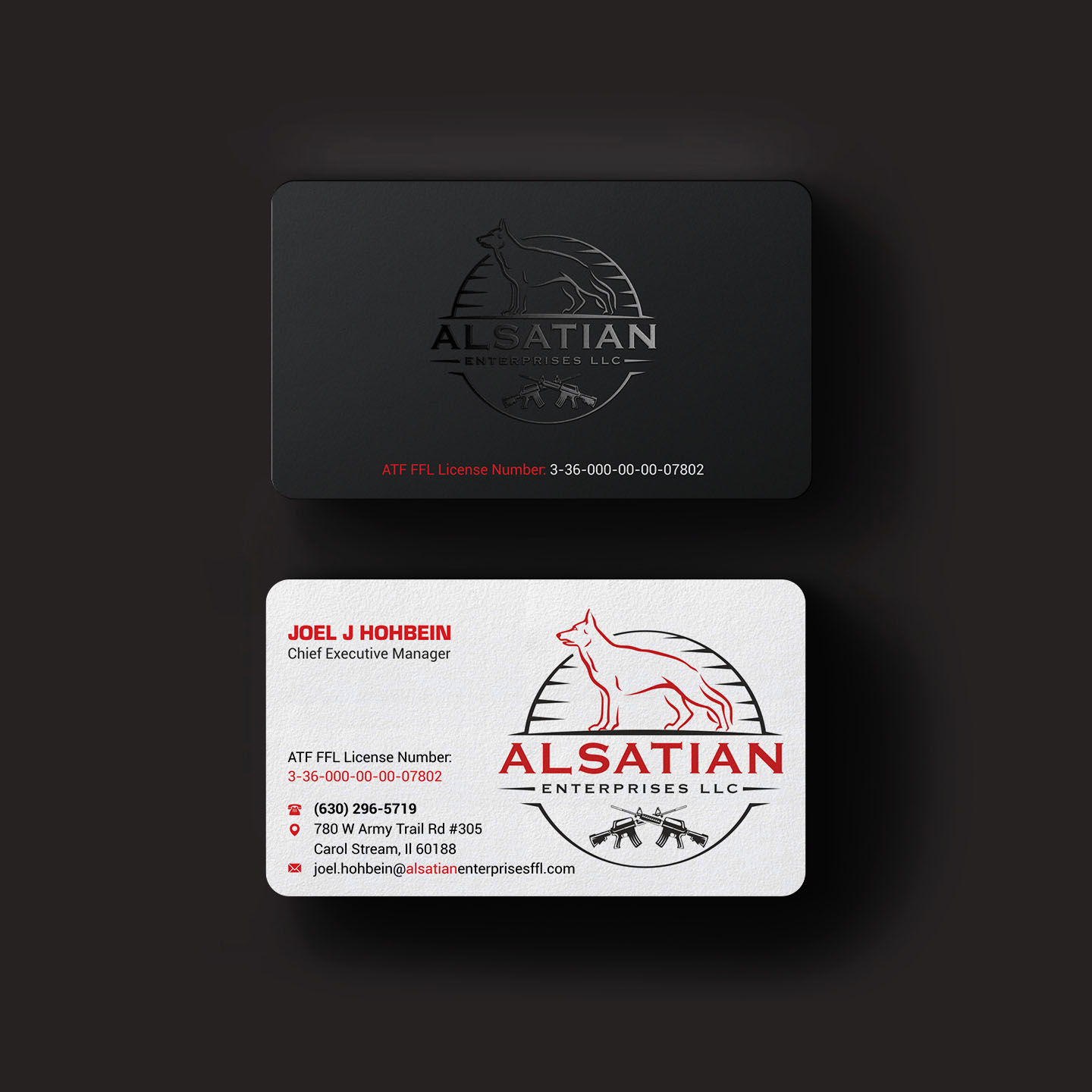 Business Card Design by INDIAN_Ashok for Alsatian Enterprises LLC  | Design #29088068
