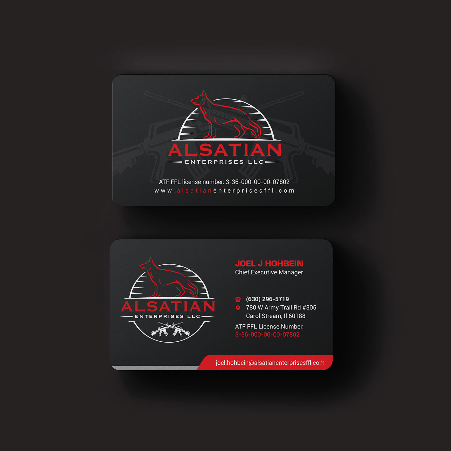 Business Card Design by INDIAN_Ashok for Alsatian Enterprises LLC  | Design #29088071