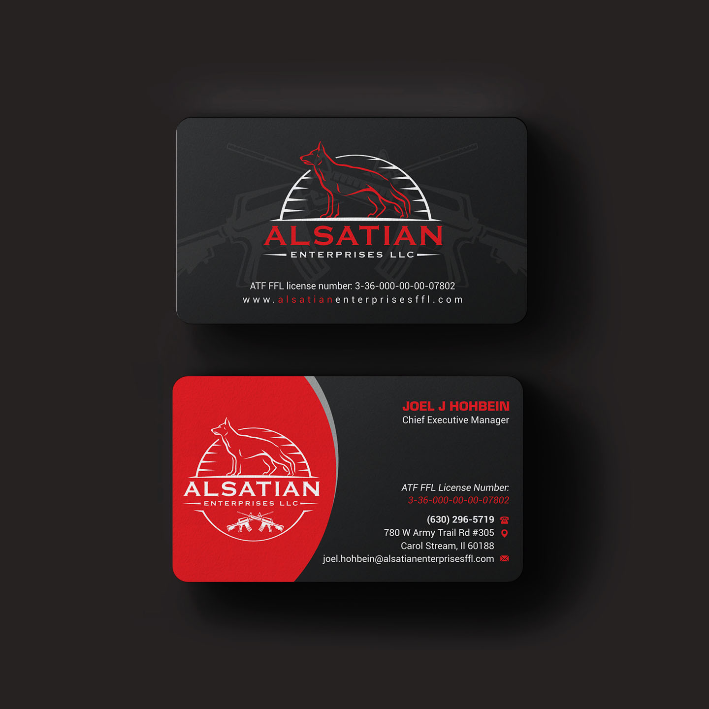 Business Card Design by INDIAN_Ashok for Alsatian Enterprises LLC  | Design #29088073