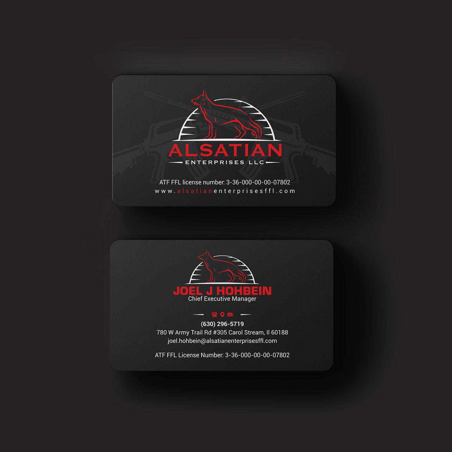 Business Card Design by INDIAN_Ashok for Alsatian Enterprises LLC  | Design #29088074