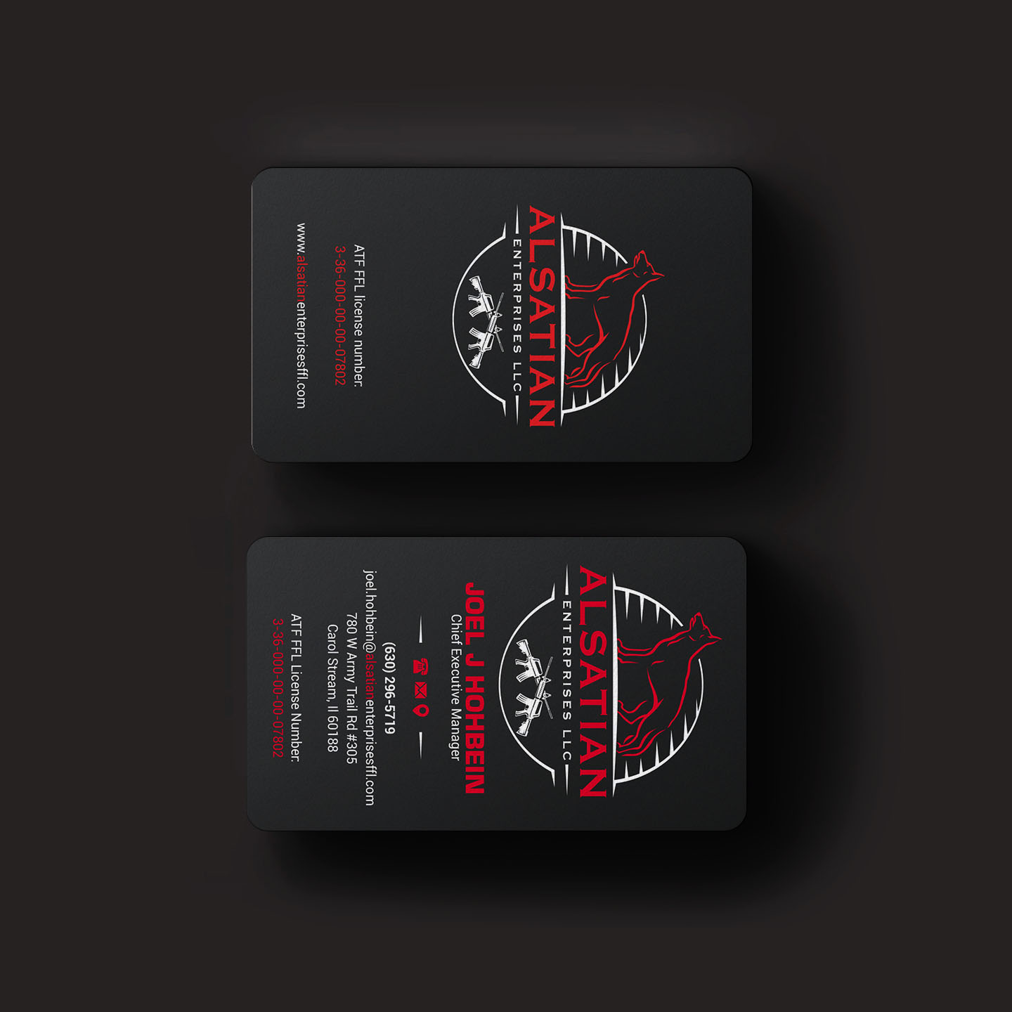 Business Card Design by INDIAN_Ashok for Alsatian Enterprises LLC  | Design #29088075