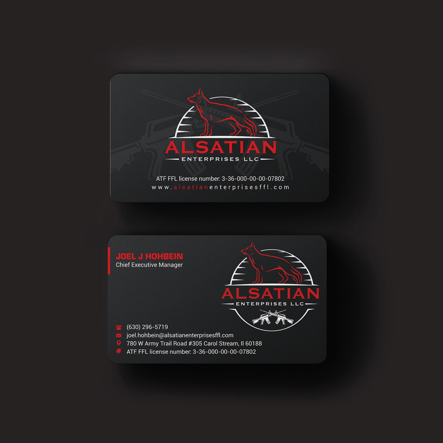 Business Card Design by INDIAN_Ashok for Alsatian Enterprises LLC  | Design #29088077