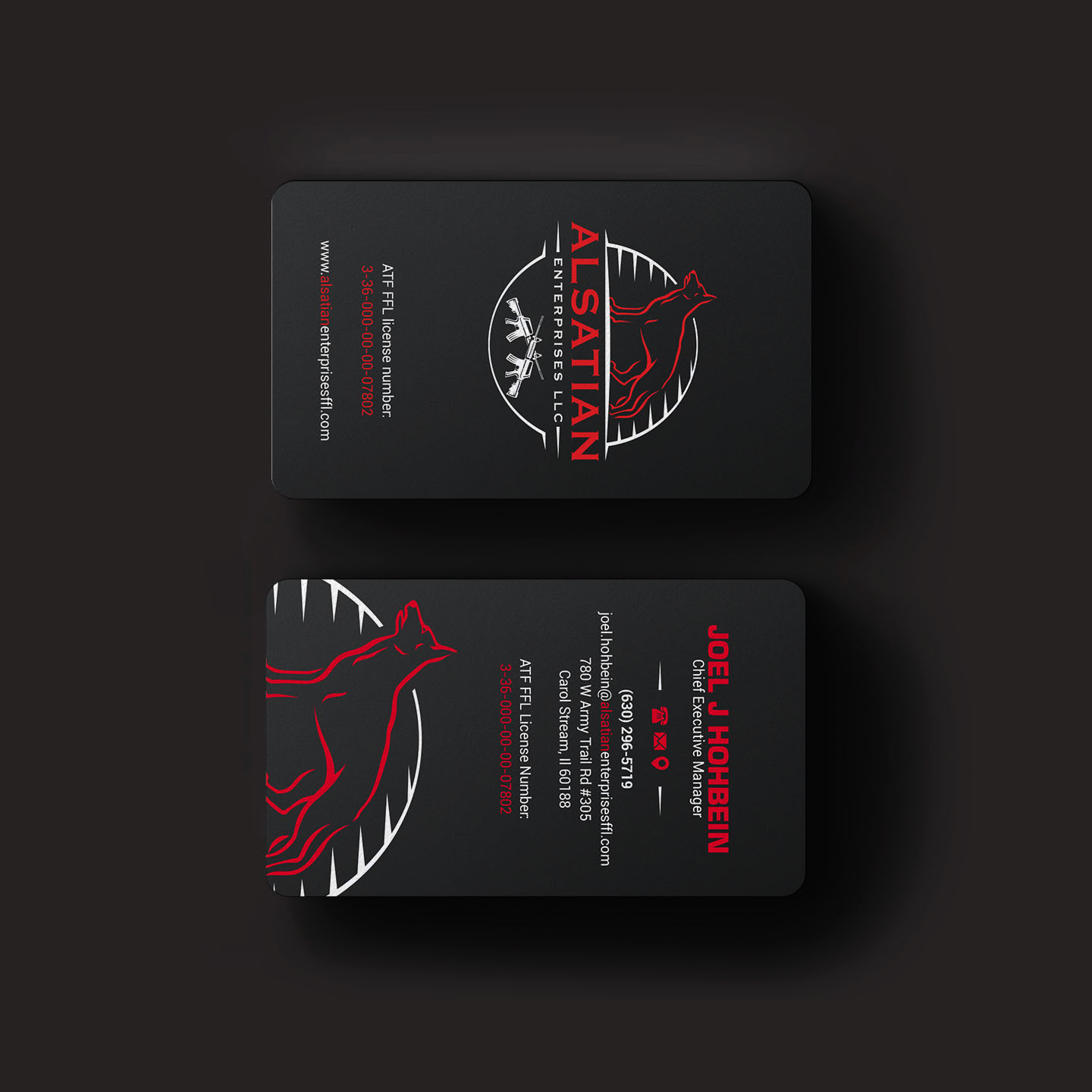 Business Card Design by INDIAN_Ashok for Alsatian Enterprises LLC  | Design #29088078