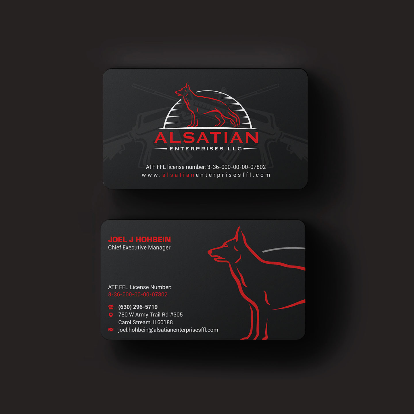 Business Card Design by INDIAN_Ashok for Alsatian Enterprises LLC  | Design #29088081