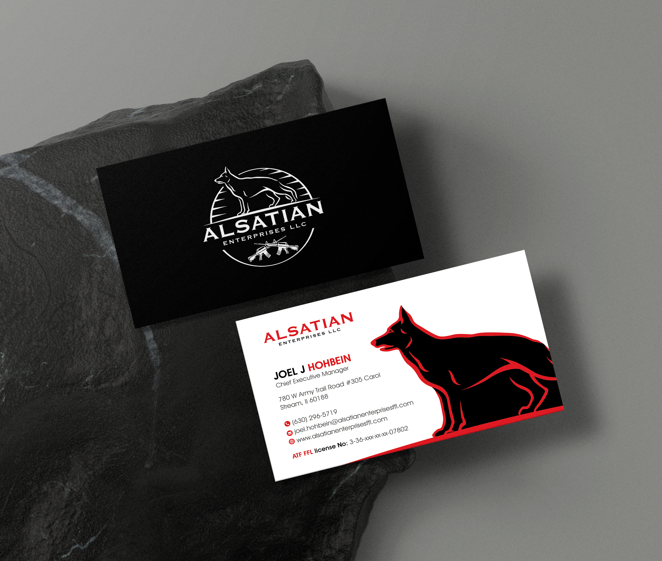 Diseño de Tarjeta de Presentación por artbitin para Alsatian Enterprises LLC  | Diseño #29080483