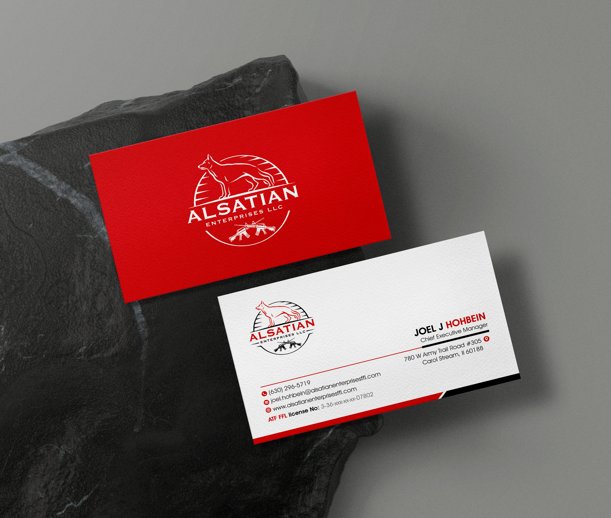 Diseño de Tarjeta de Presentación por artbitin para Alsatian Enterprises LLC  | Diseño #29080487