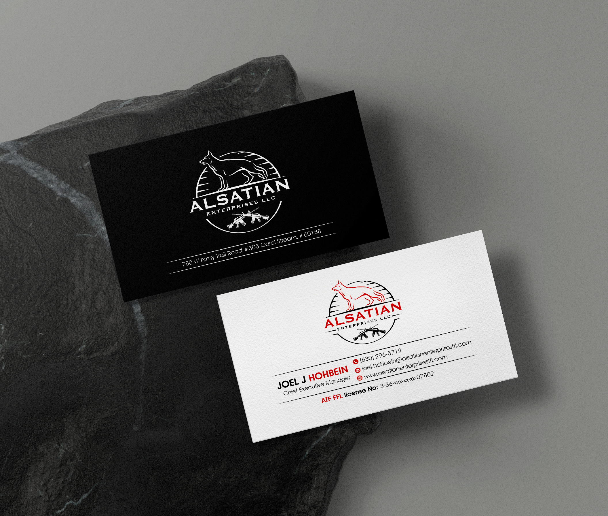 Diseño de Tarjeta de Presentación por artbitin para Alsatian Enterprises LLC  | Diseño #29080488