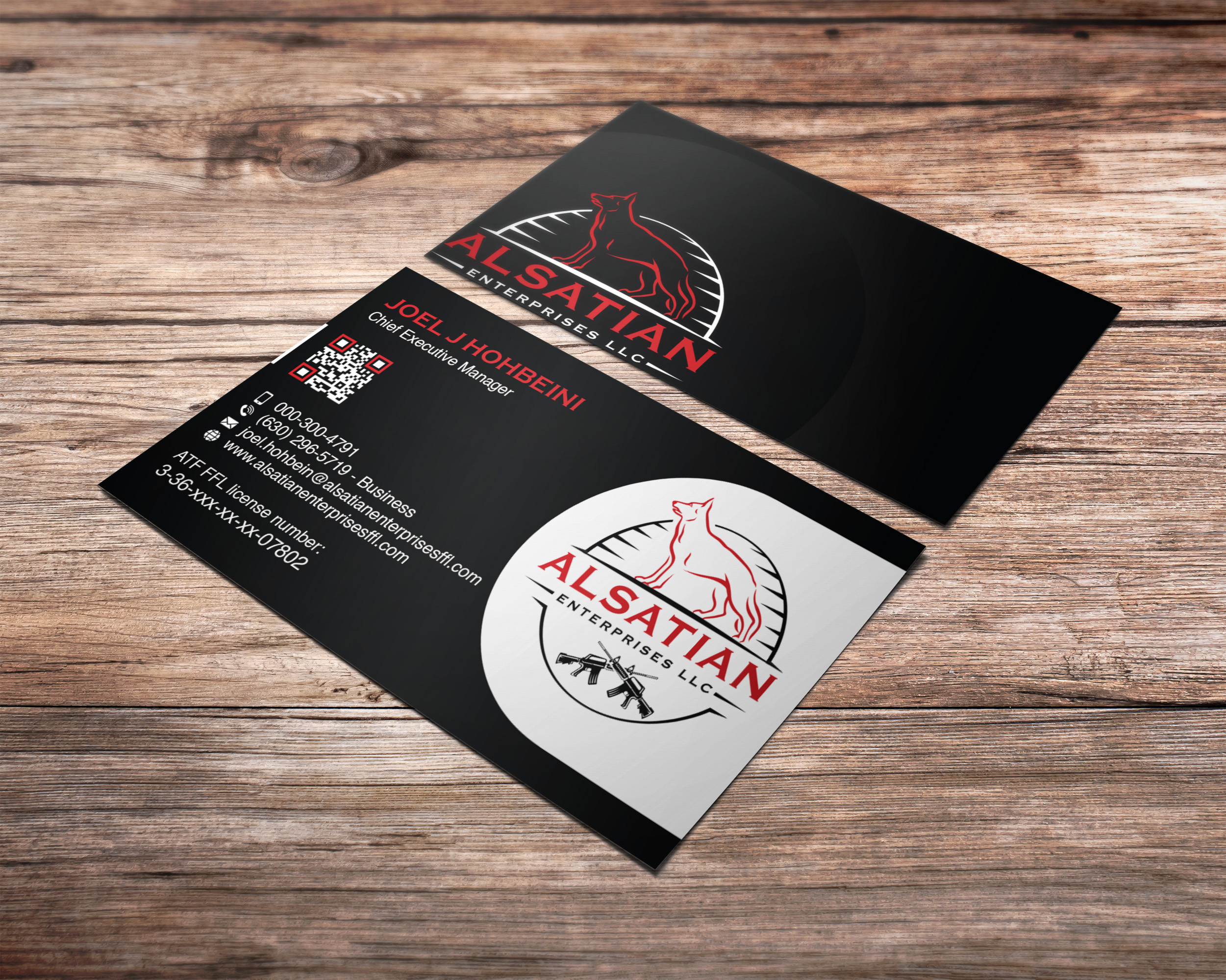 Visitenkarten-Design von Verified artistry (Design garden) für Alsatian Enterprises LLC  | Design #29098558