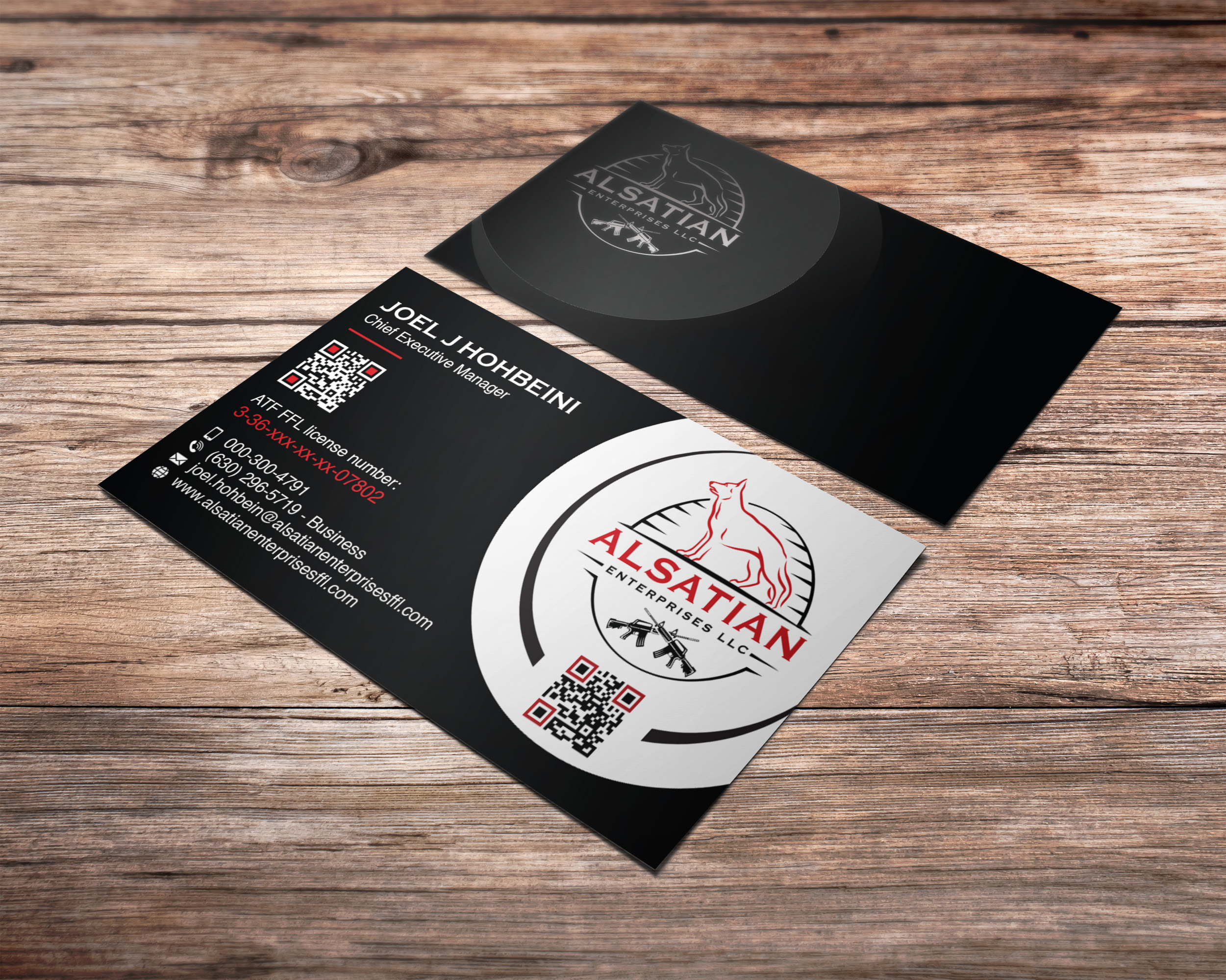 Visitenkarten-Design von Verified artistry (Design garden) für Alsatian Enterprises LLC  | Design #29098573