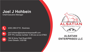 Business Card Design by Eyeonpk for Alsatian Enterprises LLC  | Design: #29124260