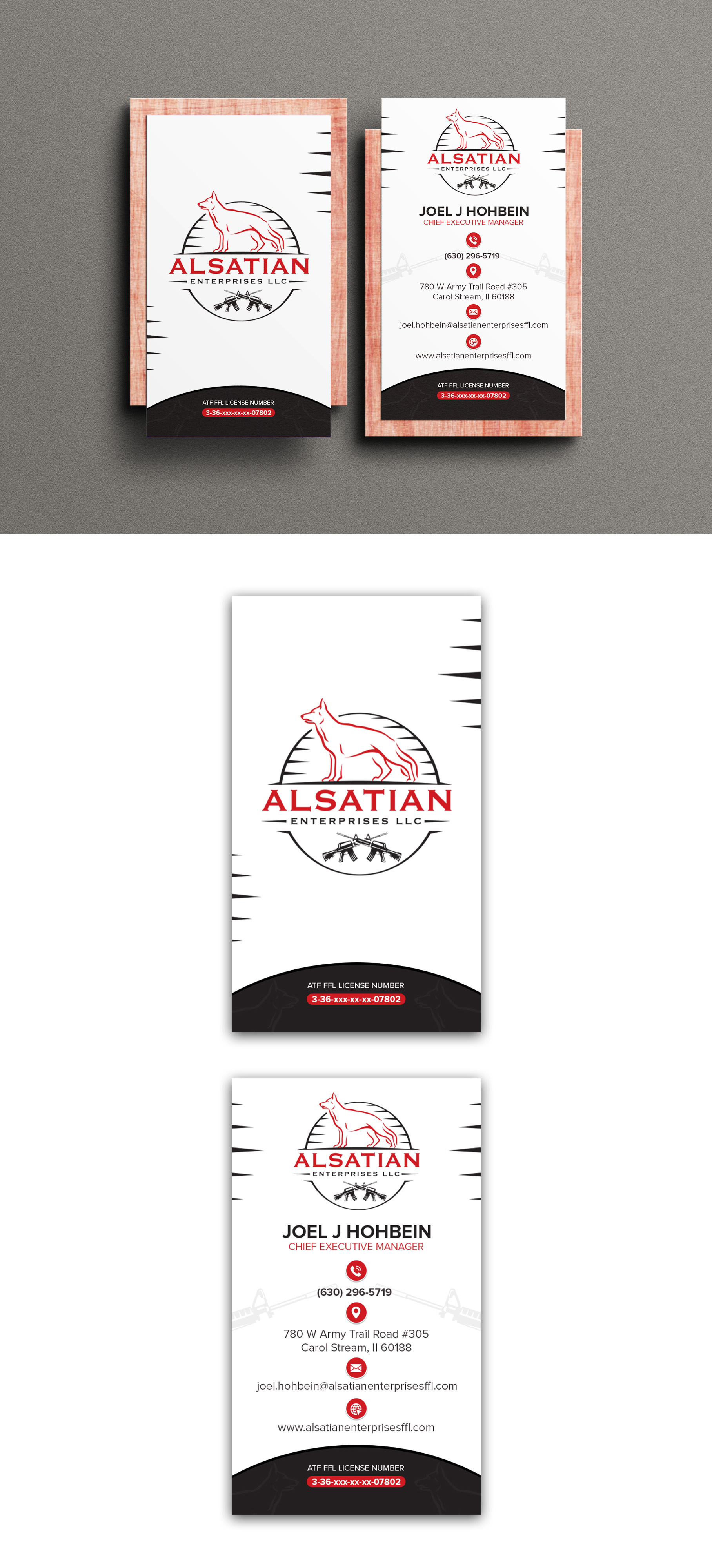Business Card Design by debdesign for Alsatian Enterprises LLC  | Design #29093344