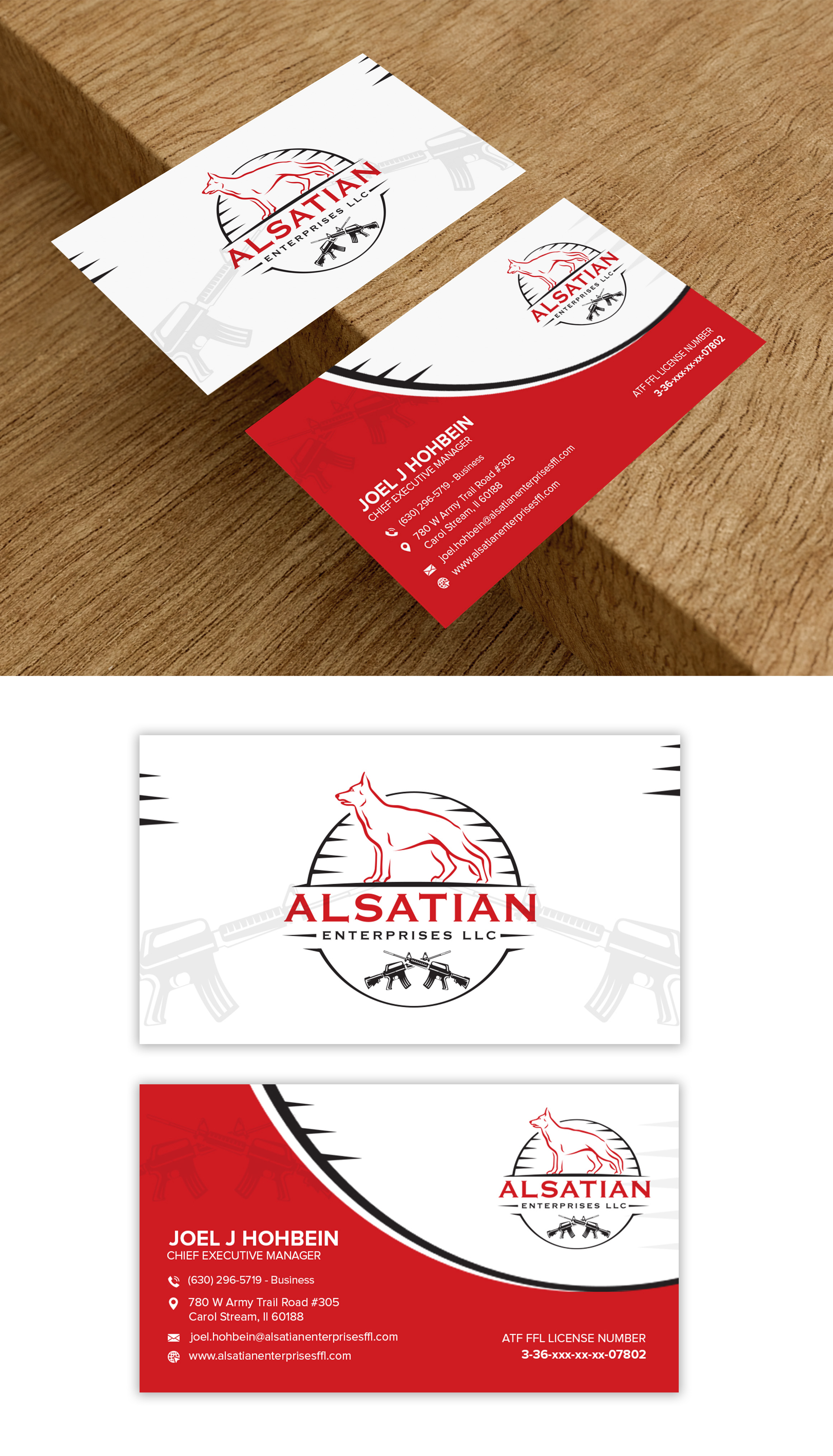 Business Card Design by debdesign for Alsatian Enterprises LLC  | Design #29093345