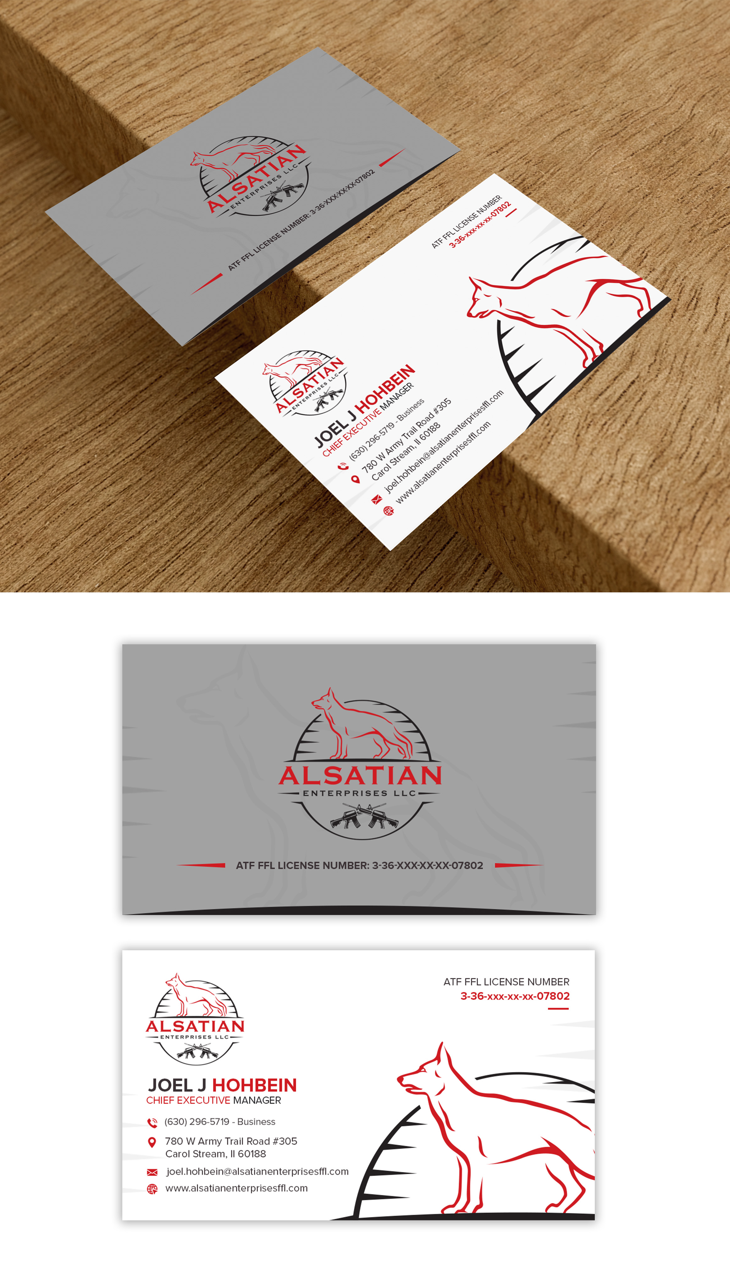 Business Card Design by debdesign for Alsatian Enterprises LLC  | Design #29093346