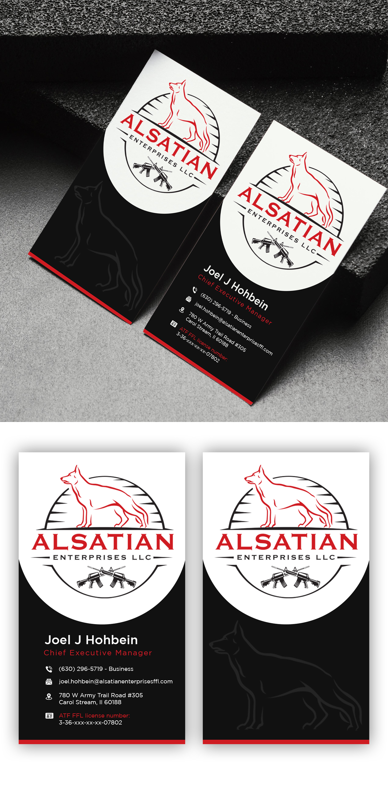 Diseño de Tarjeta de Presentación por debdesign para Alsatian Enterprises LLC  | Diseño #29094781