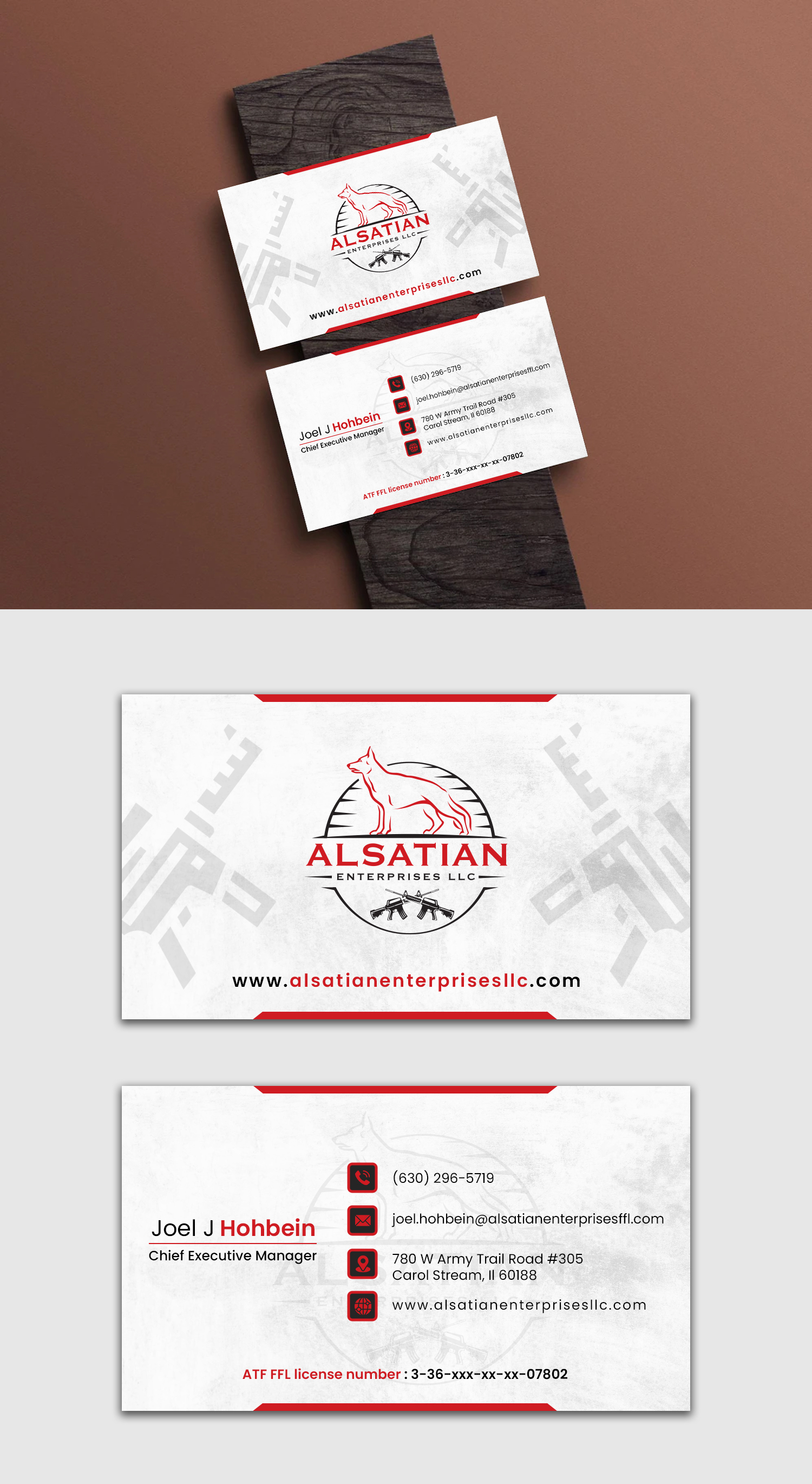 Diseño de Tarjeta de Presentación por debdesign para Alsatian Enterprises LLC  | Diseño #29095177