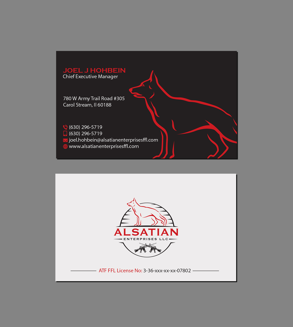 Business Card Design by Creations Box 2015 for Alsatian Enterprises LLC  | Design #29083770