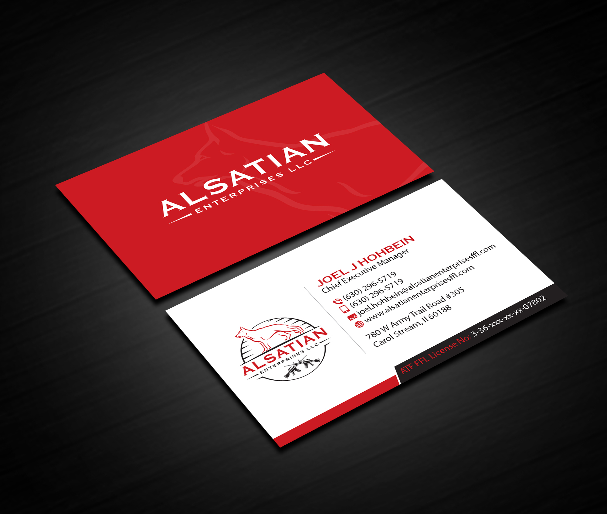 Business Card Design by Creations Box 2015 for Alsatian Enterprises LLC  | Design #29083779