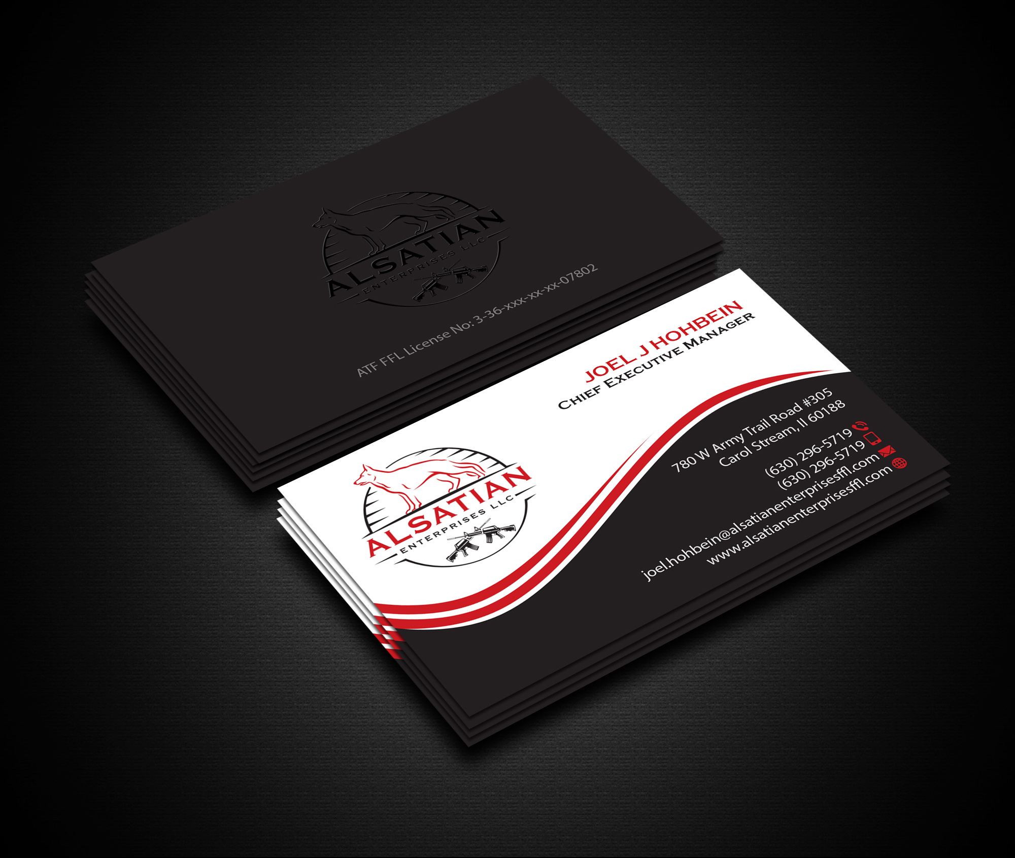 Business Card Design by Creations Box 2015 for Alsatian Enterprises LLC  | Design #29083804