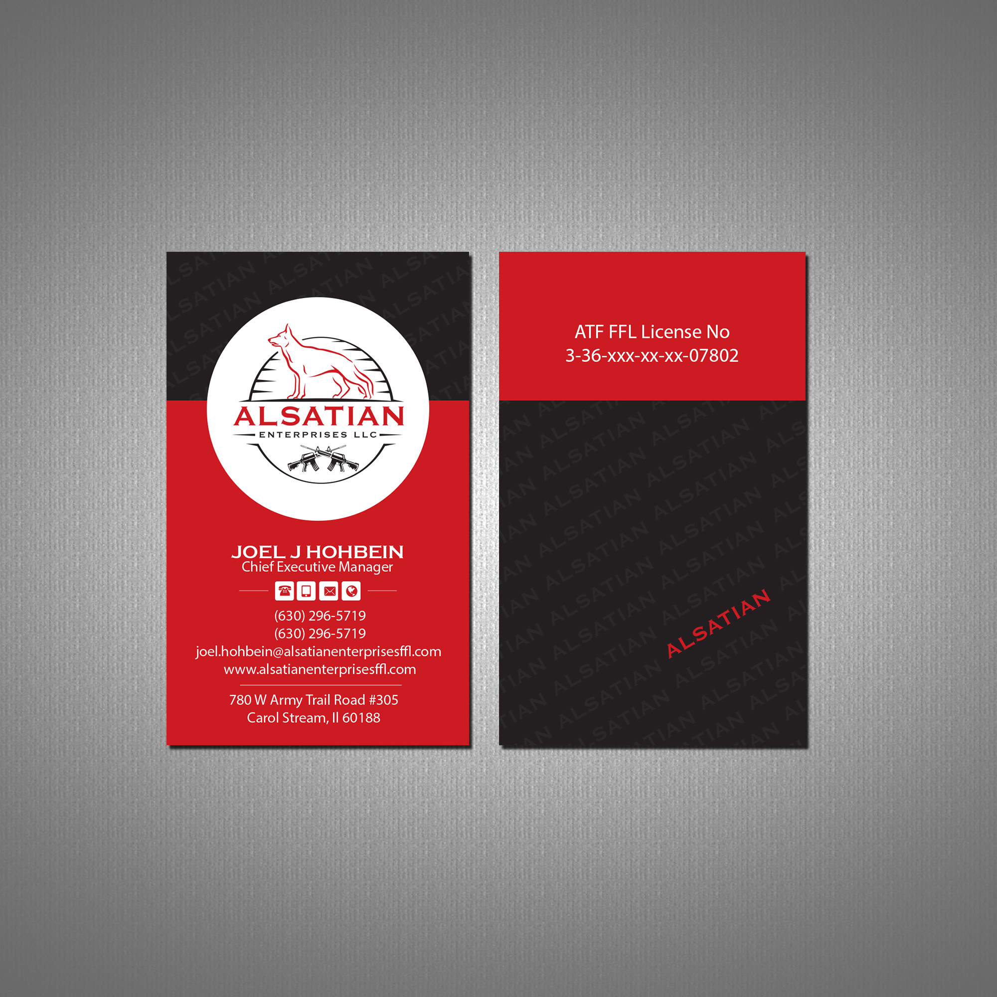 Business Card Design by Creations Box 2015 for Alsatian Enterprises LLC  | Design #29089319