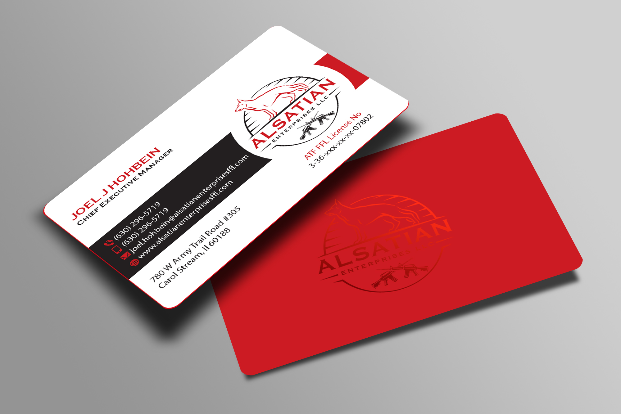 Business Card Design by Creations Box 2015 for Alsatian Enterprises LLC  | Design #29089332