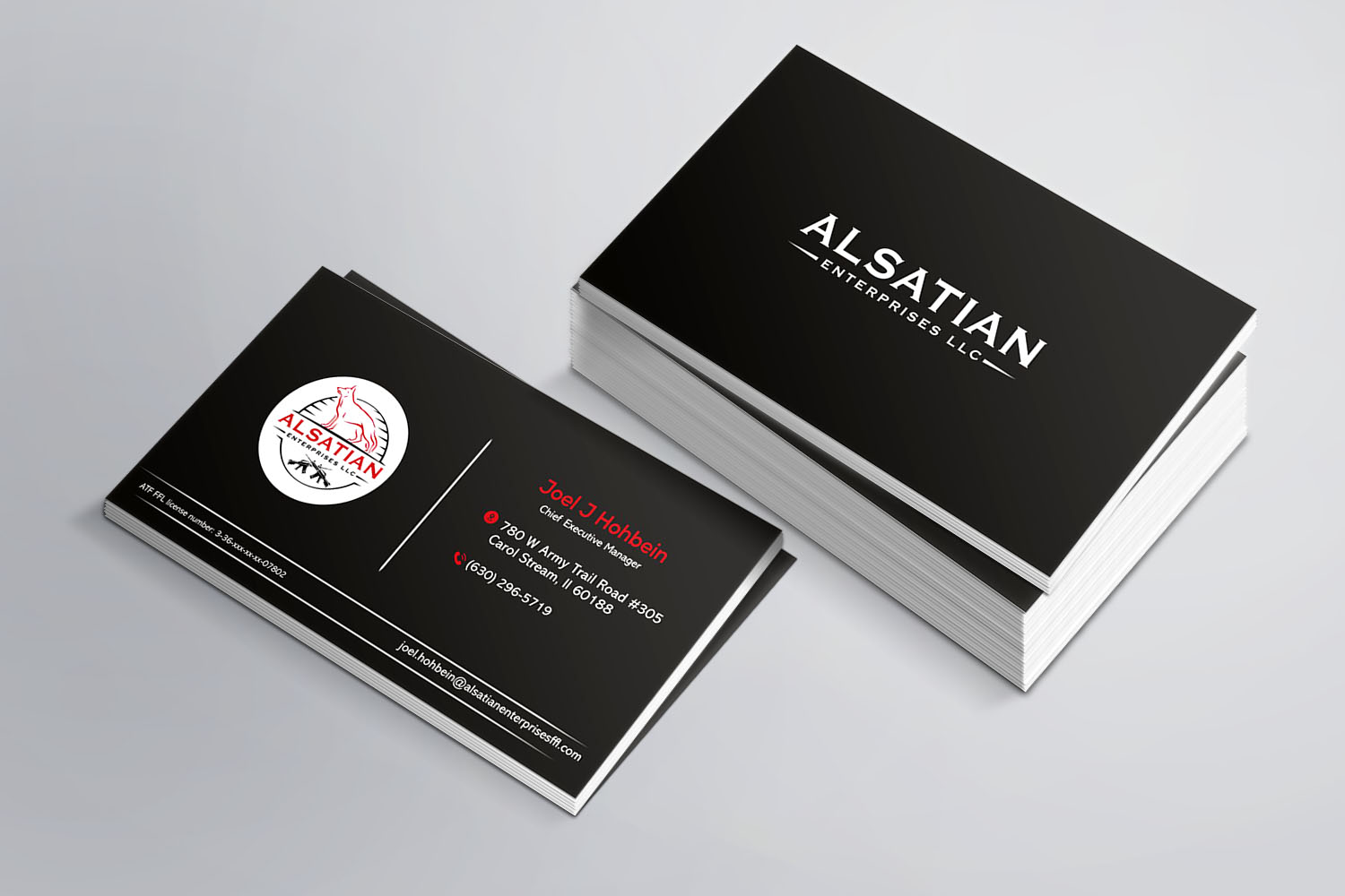 Business Card Design by g-masking for Alsatian Enterprises LLC  | Design #29104338