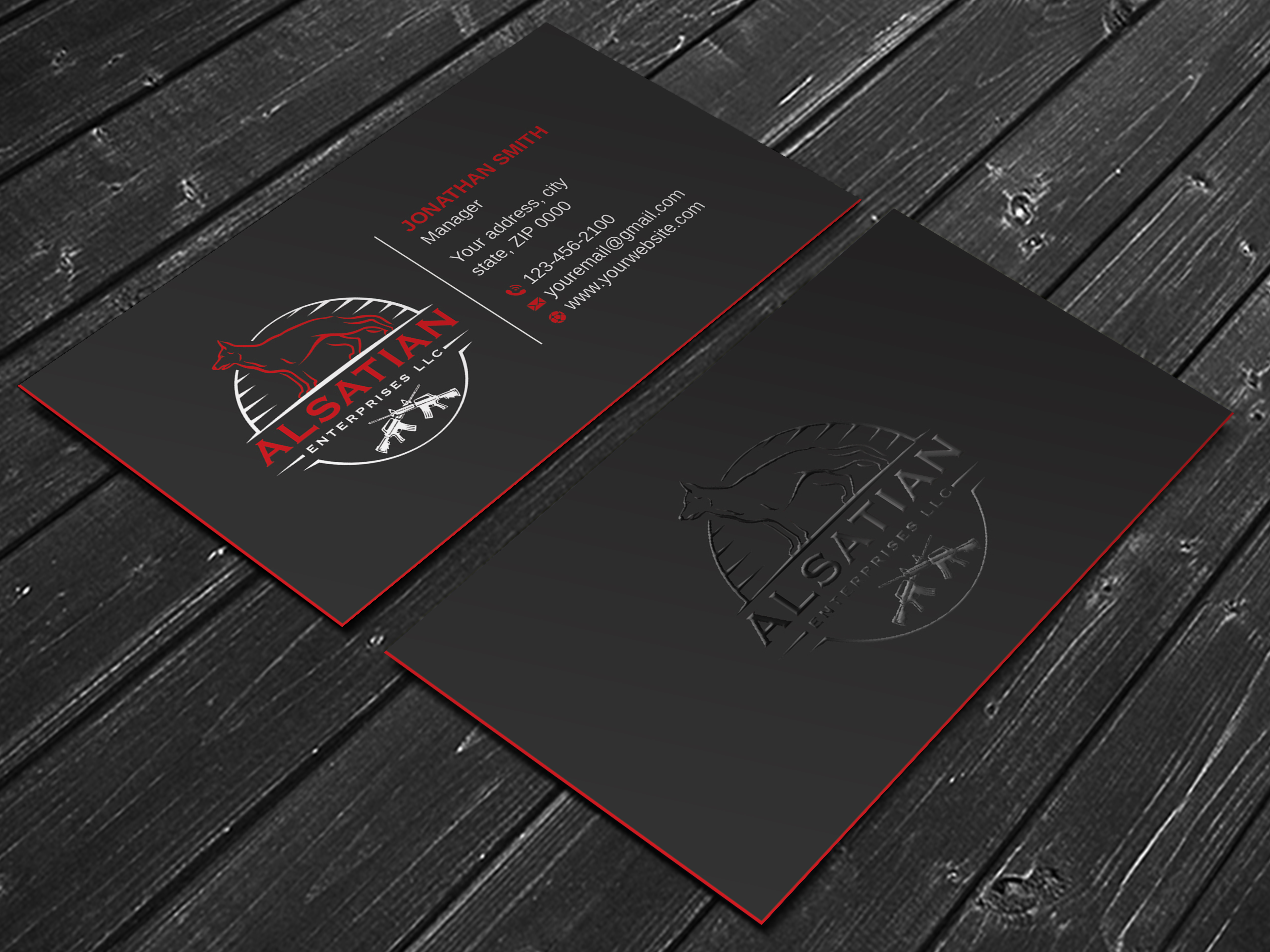 Business Card Design by LAXMI DESIGNHUB for Alsatian Enterprises LLC  | Design #29081297