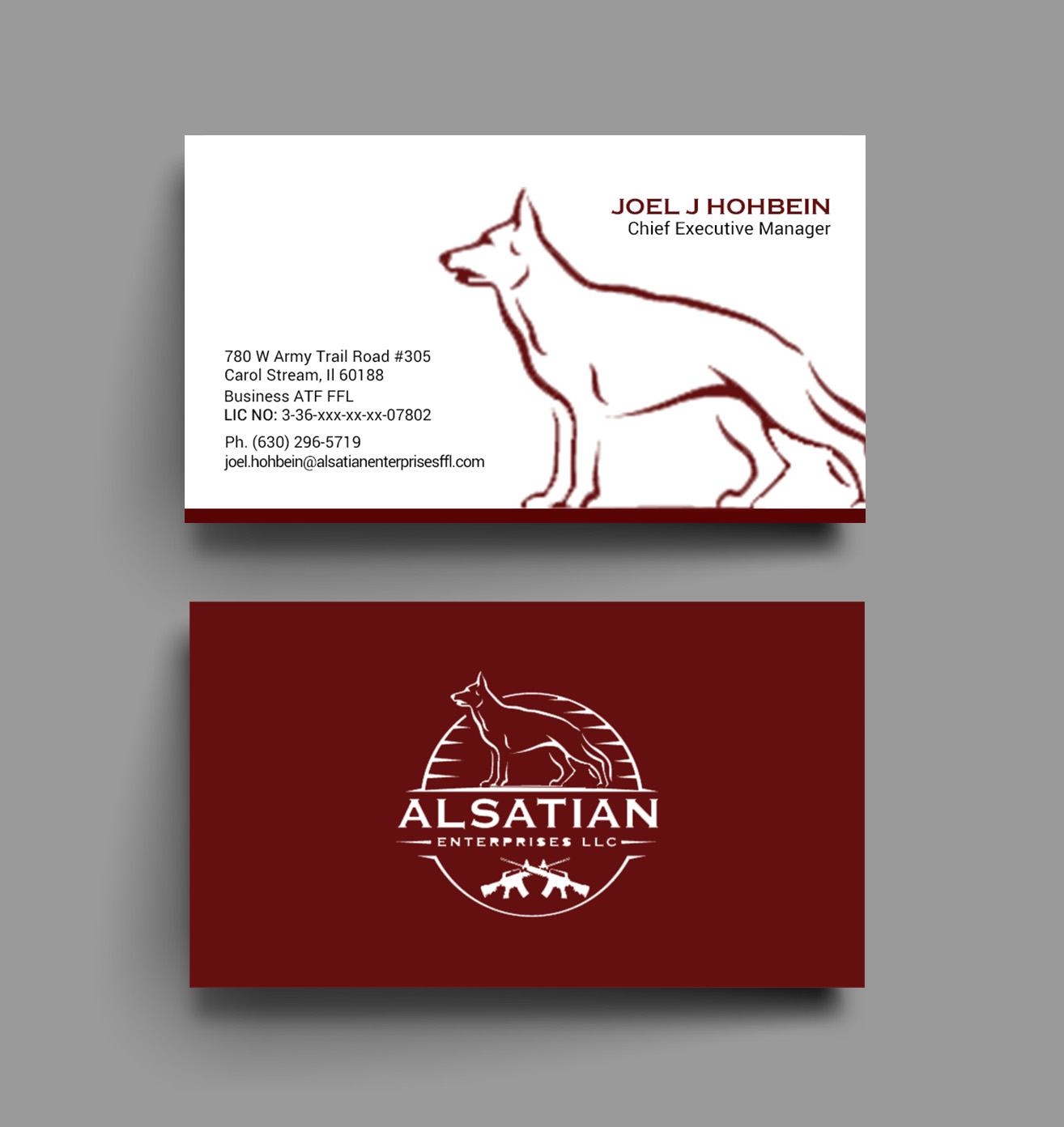 Business Card Design by chandrayaan.creative for Alsatian Enterprises LLC  | Design #29080704