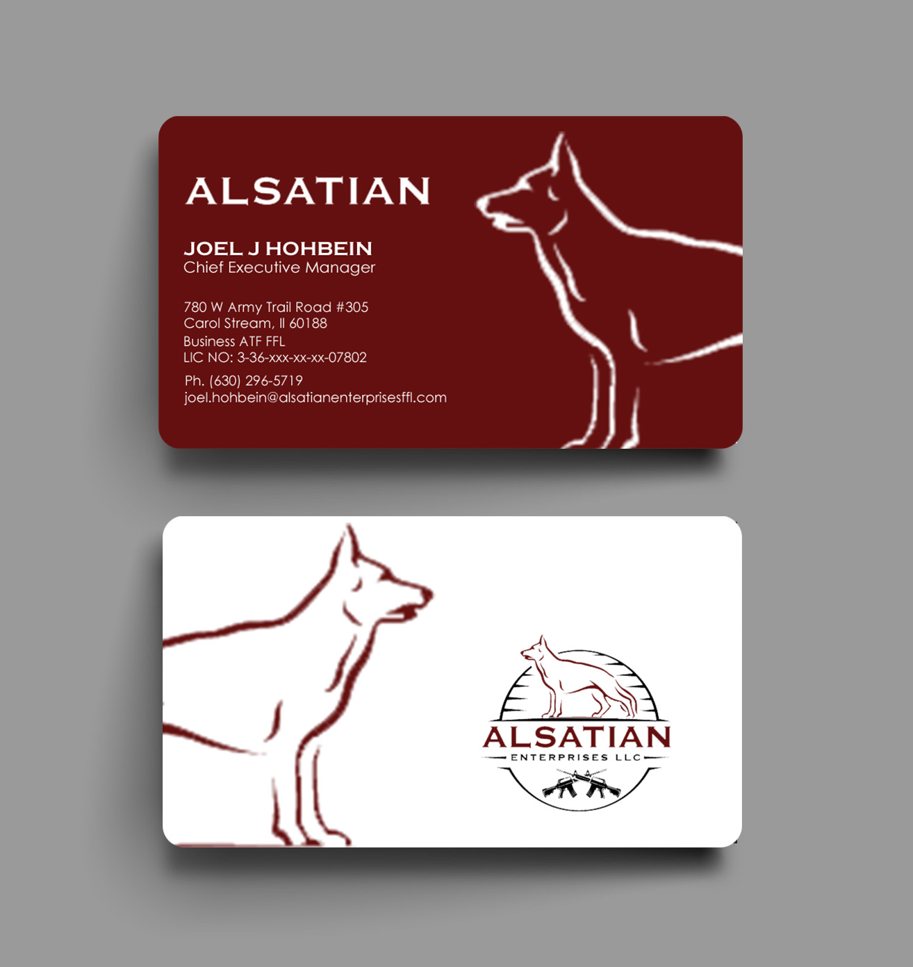 Business Card Design by chandrayaan.creative for Alsatian Enterprises LLC  | Design #29080705